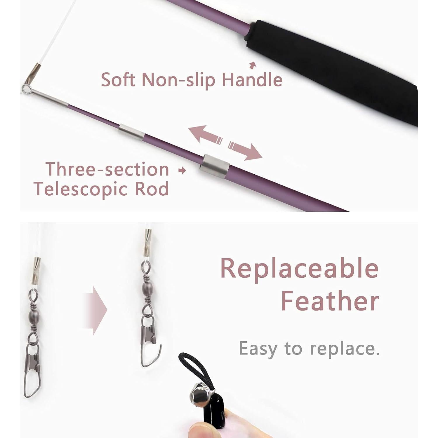 Juguete Interactivo para Gatos SONGWAY - Varita Teaser 39.9cm