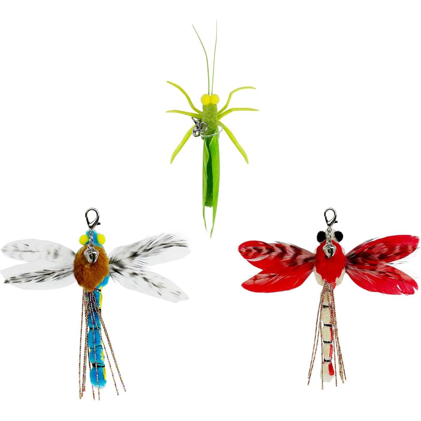 Juguete Interactivo para Gatos TTCAT Varita Retráctil con Plumas