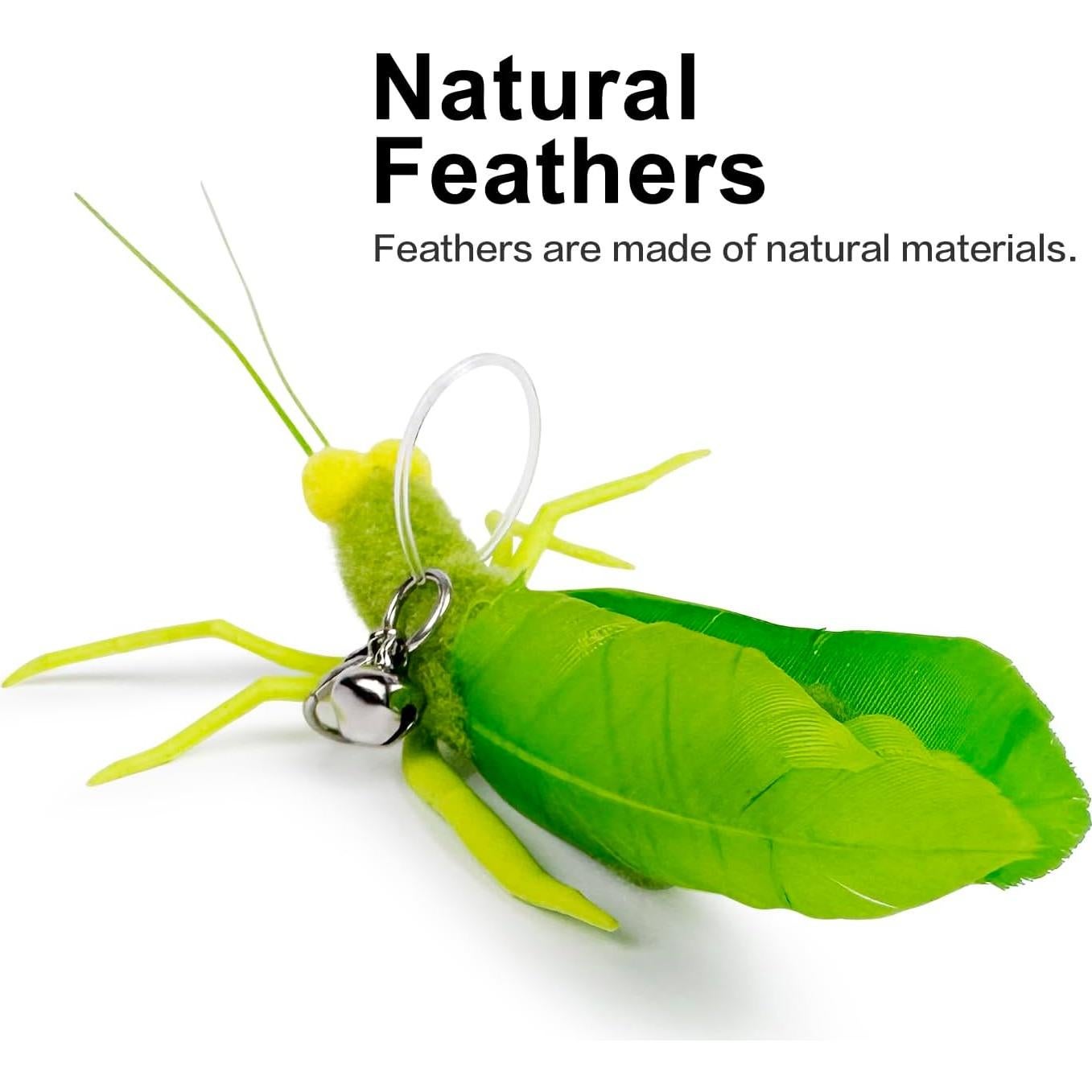 Juguete Interactivo para Gatos TTCAT Varita Retráctil con Plumas