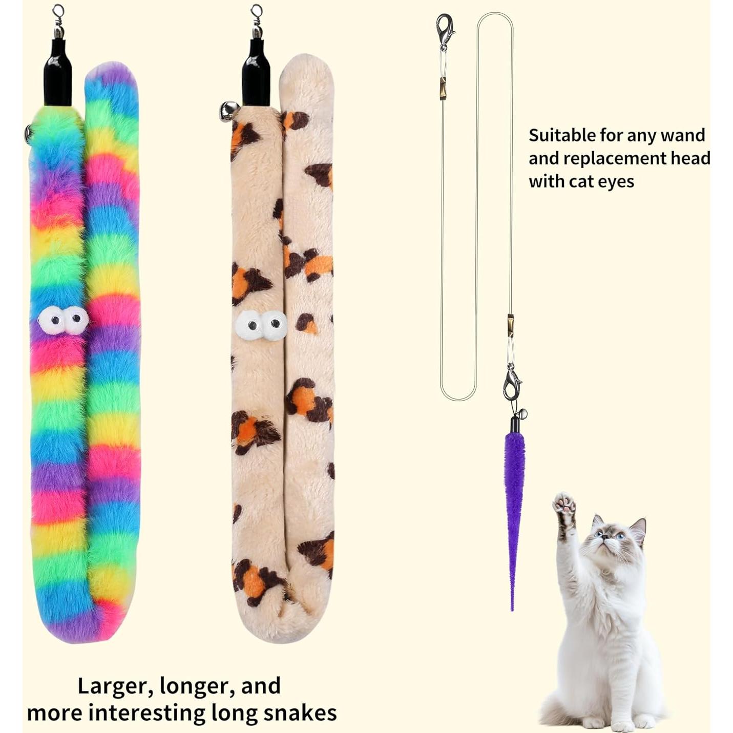 Juego de Varita para Gatos Janbenty - 11 Repuestos de Gusano