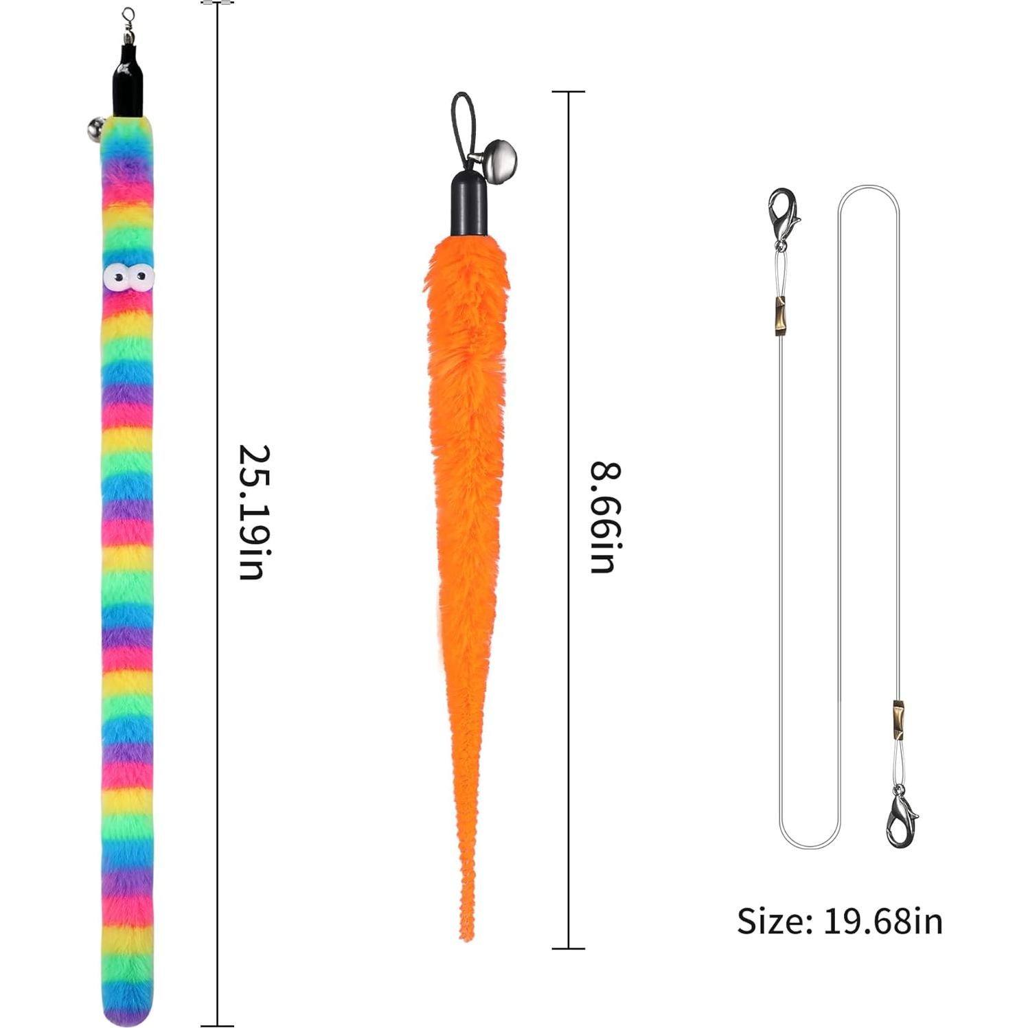 Juego de Varita para Gatos Janbenty - 11 Repuestos de Gusano