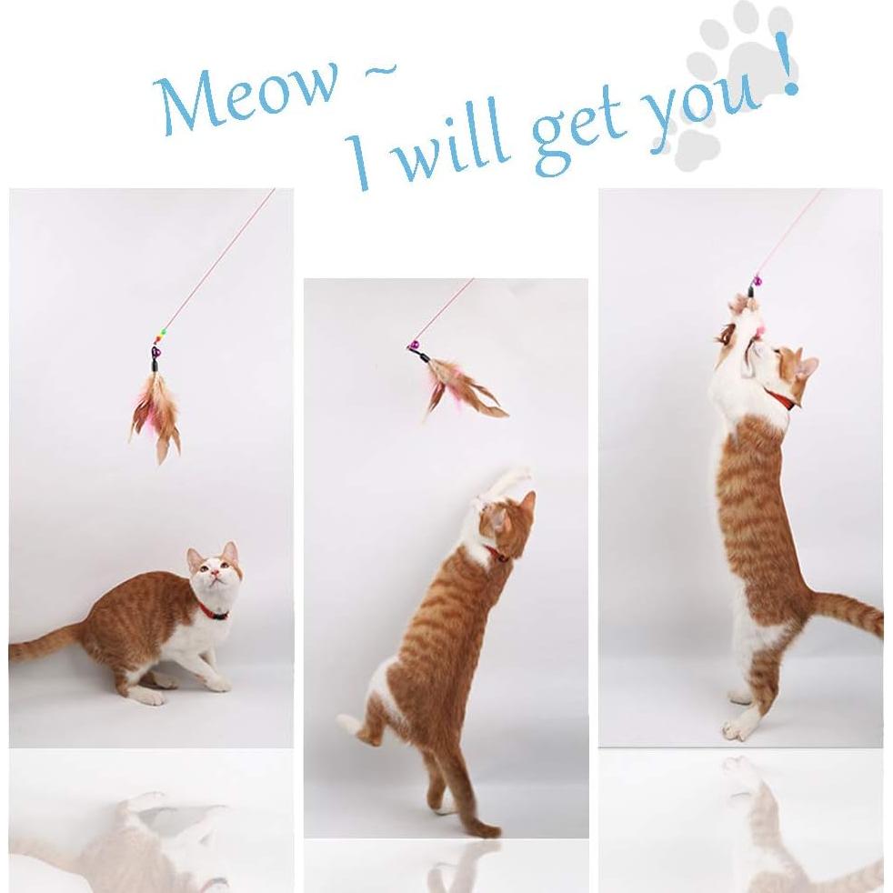 Juguete Interactivo para Gatos MAIYU - 3 Varitas de Plumas