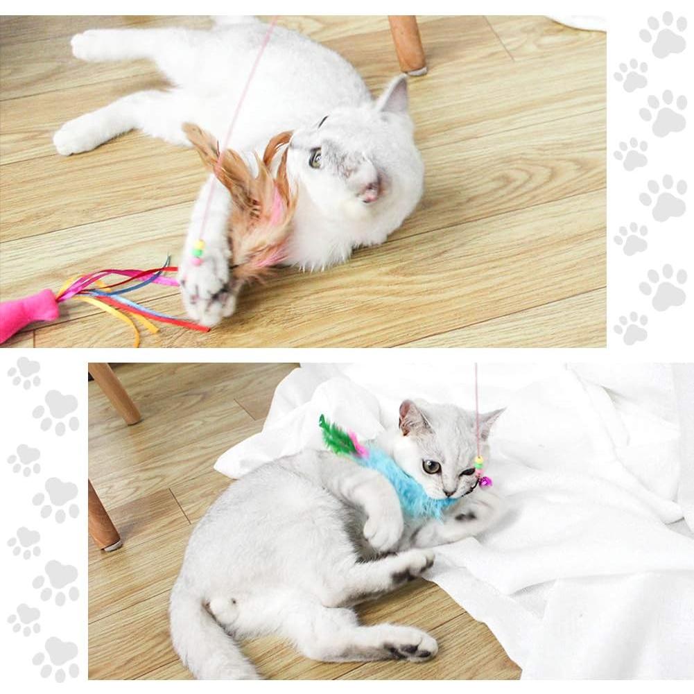 Juguete Interactivo para Gatos MAIYU - 3 Varitas de Plumas