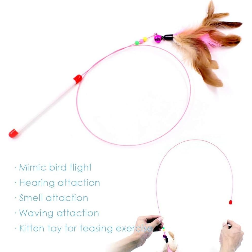 Juguete Interactivo para Gatos MAIYU - 3 Varitas de Plumas