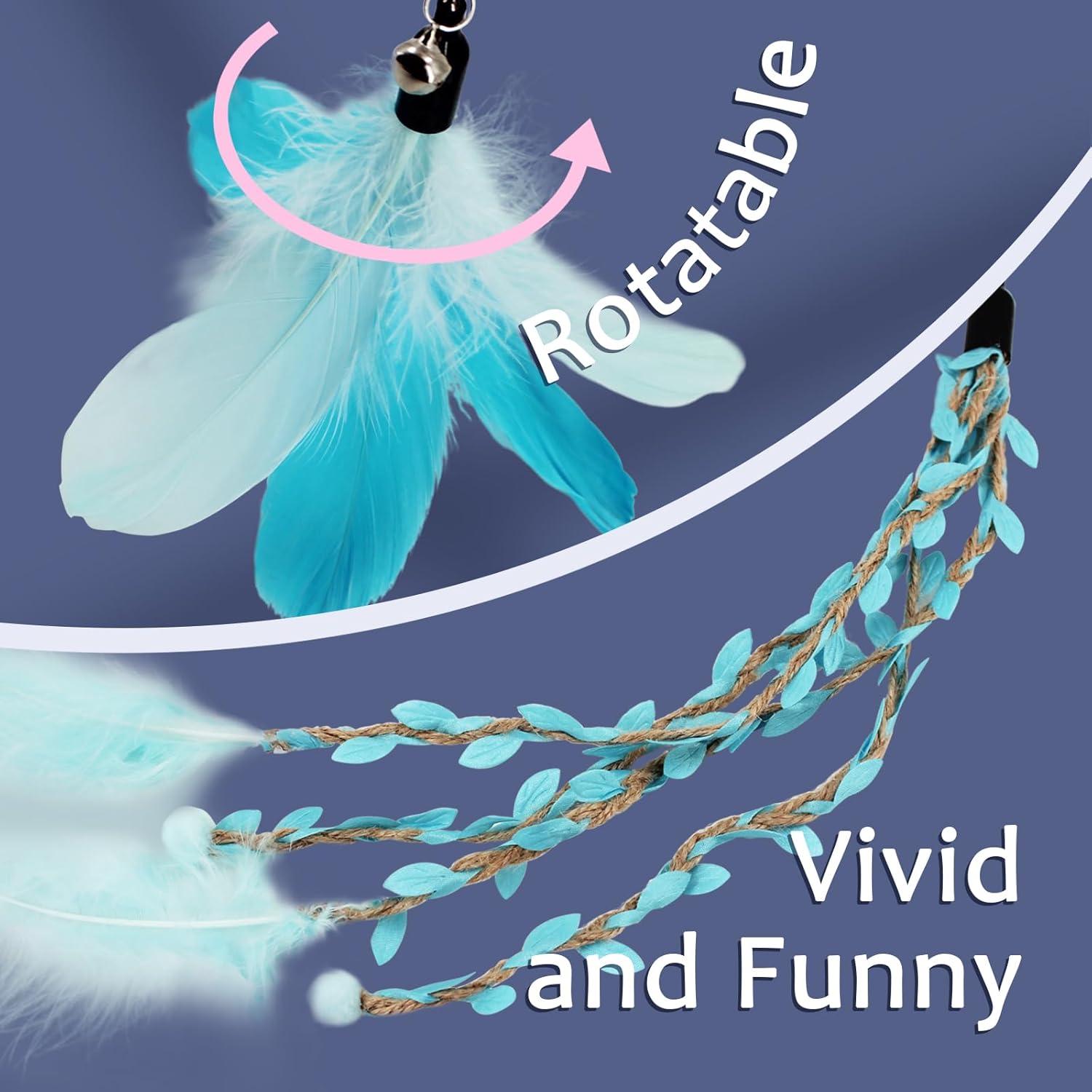 Juguete Interactivo para Gatos SONGWAY - Varita Retráctil y 6 Repuestos