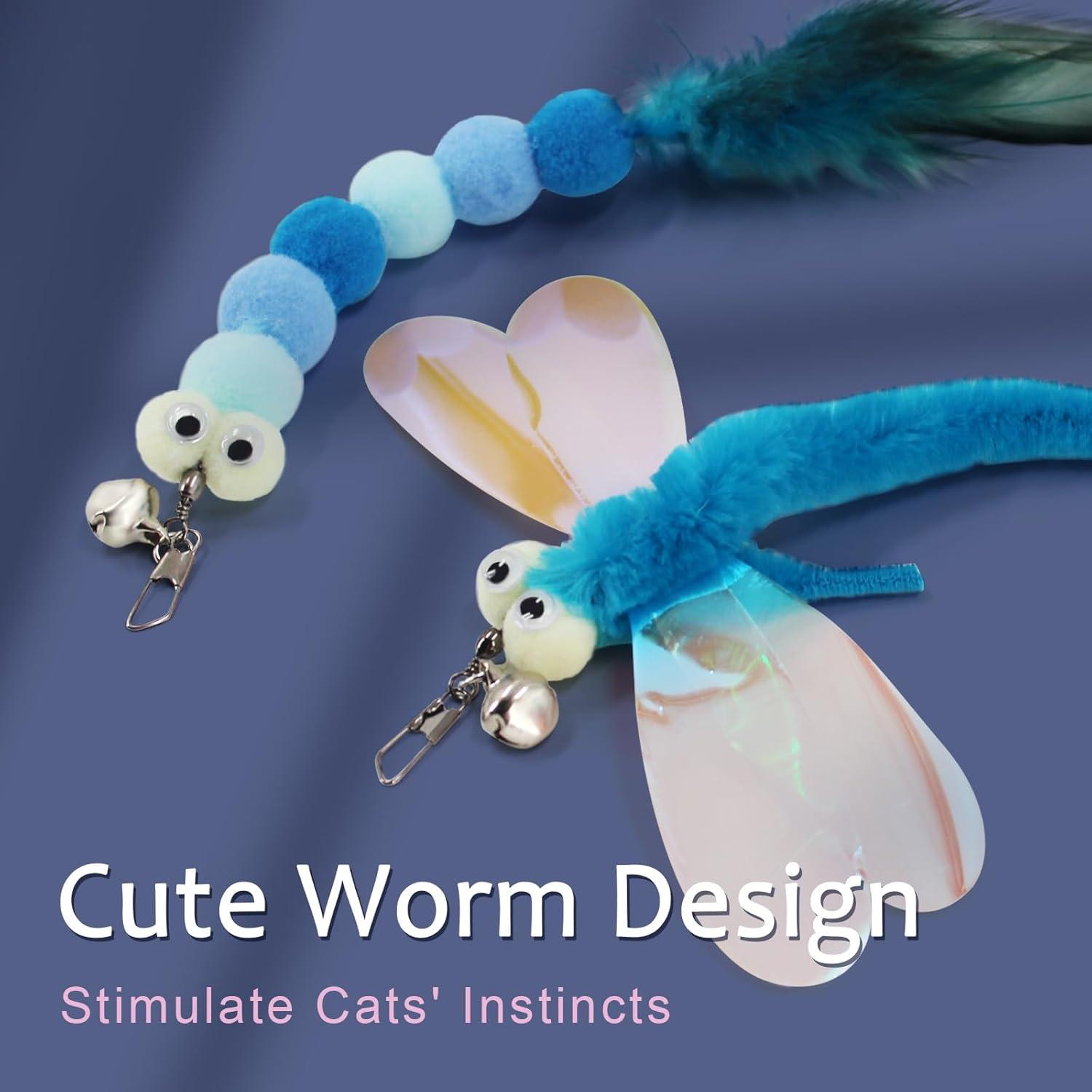 Juguete Interactivo para Gatos SONGWAY - Varita Retráctil y 6 Repuestos