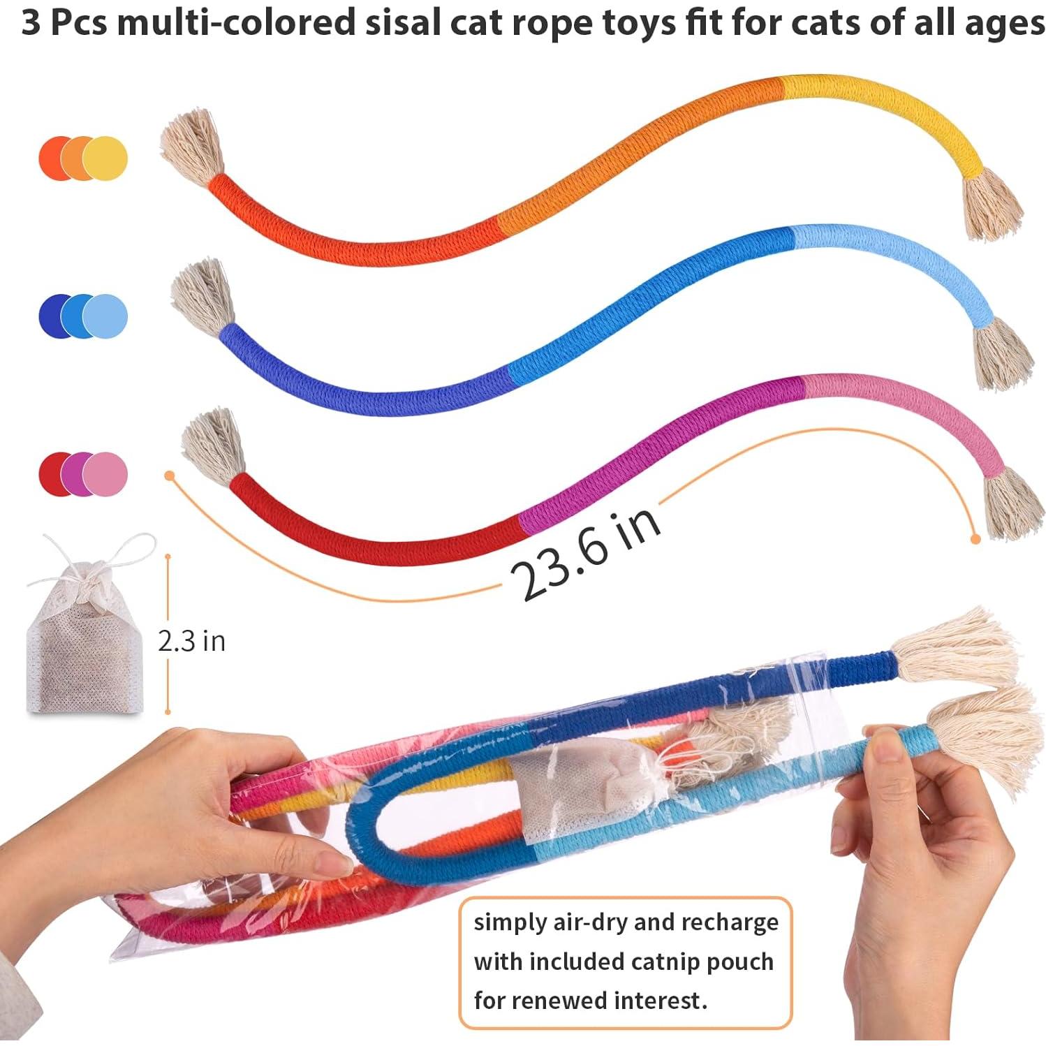 Juguetes para Gatos Retro Shaw - Cuerda Masticar 60 cm 3 Piezas