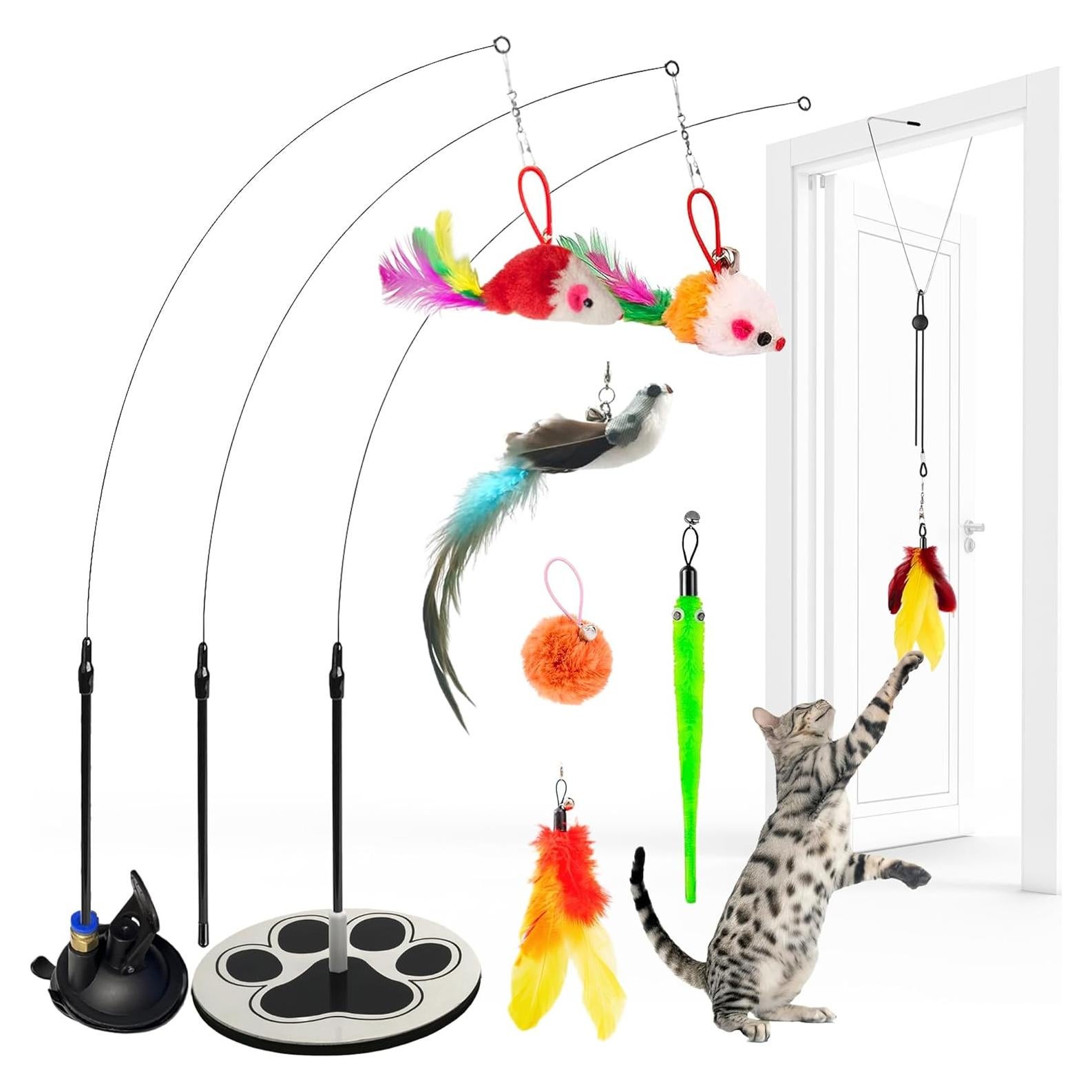 Juguete Interactivo para Gatos GADGETSOLOGY 4 en 1 con Ventosa