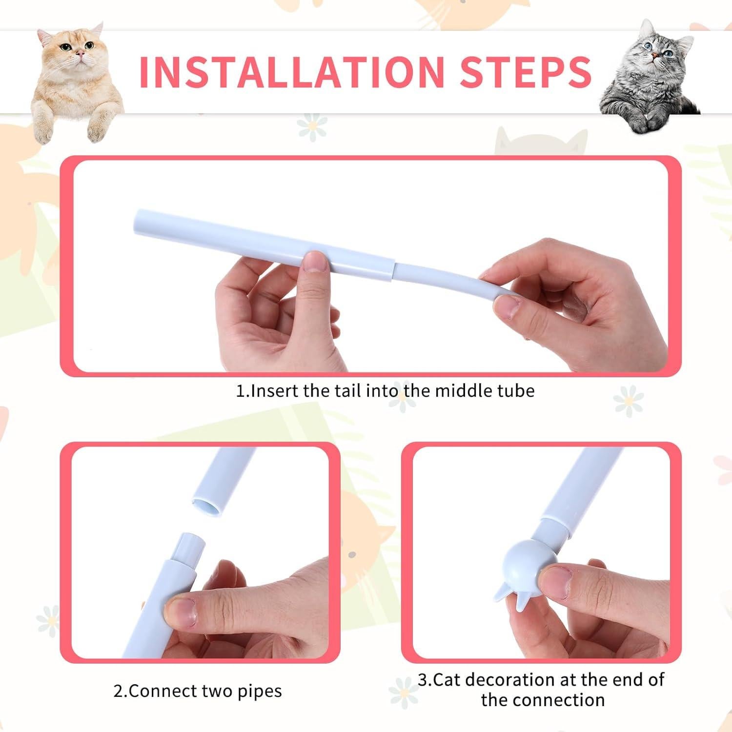 Juguete Interactivo para Gatos TIESOME - Varita de Silicona 82 cm