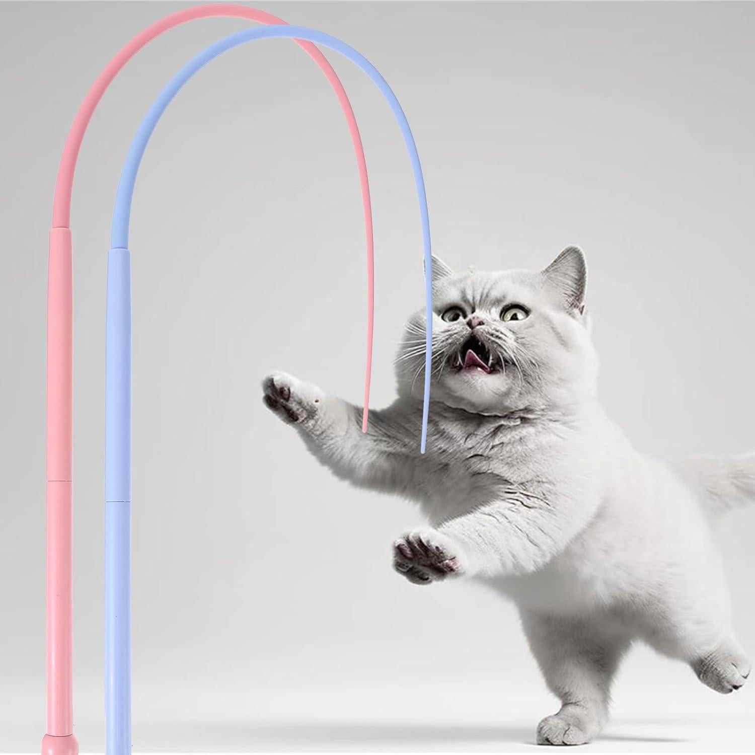 Juguete Interactivo para Gatos TIESOME - Varita de Silicona 82 cm