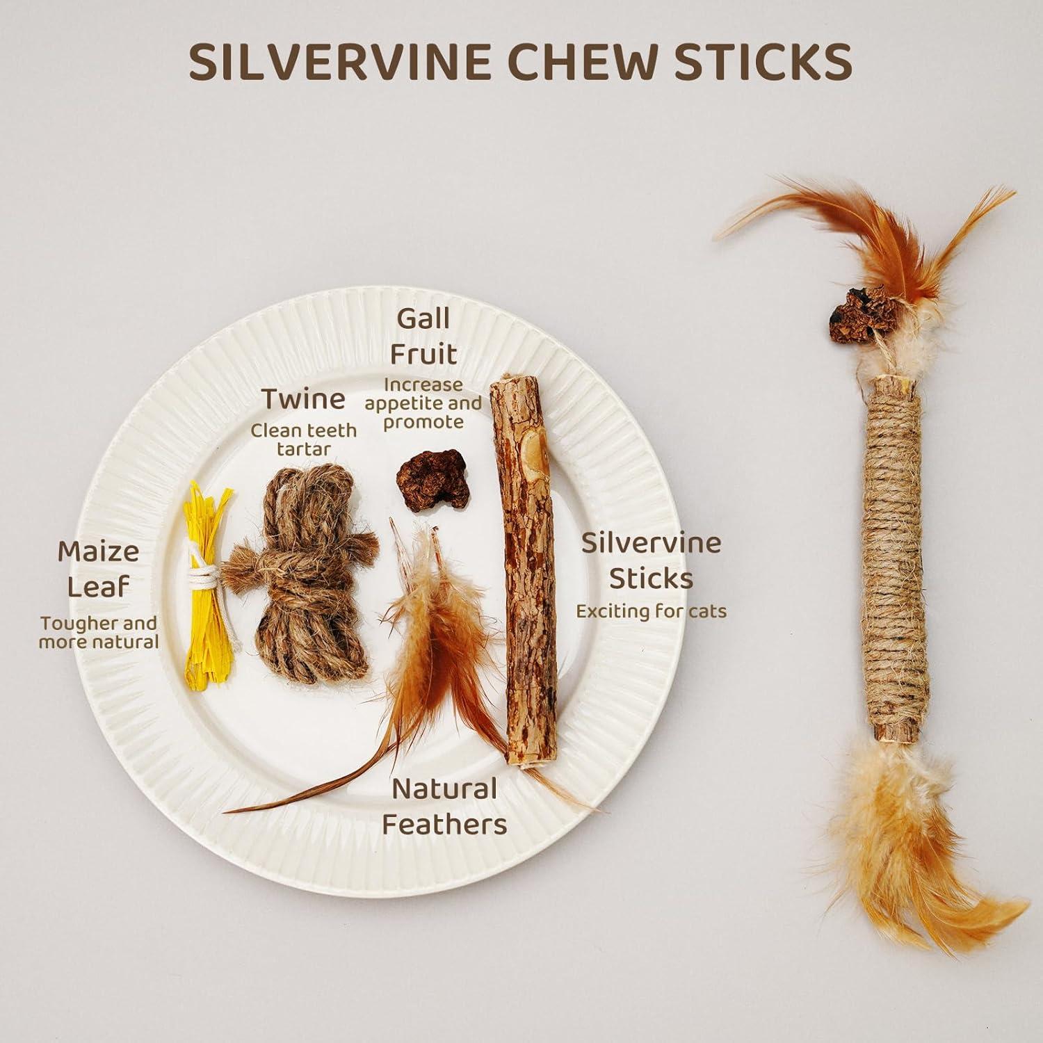 Juguetes para Gatos Bobopal - Palos de Silvervine y Loofah