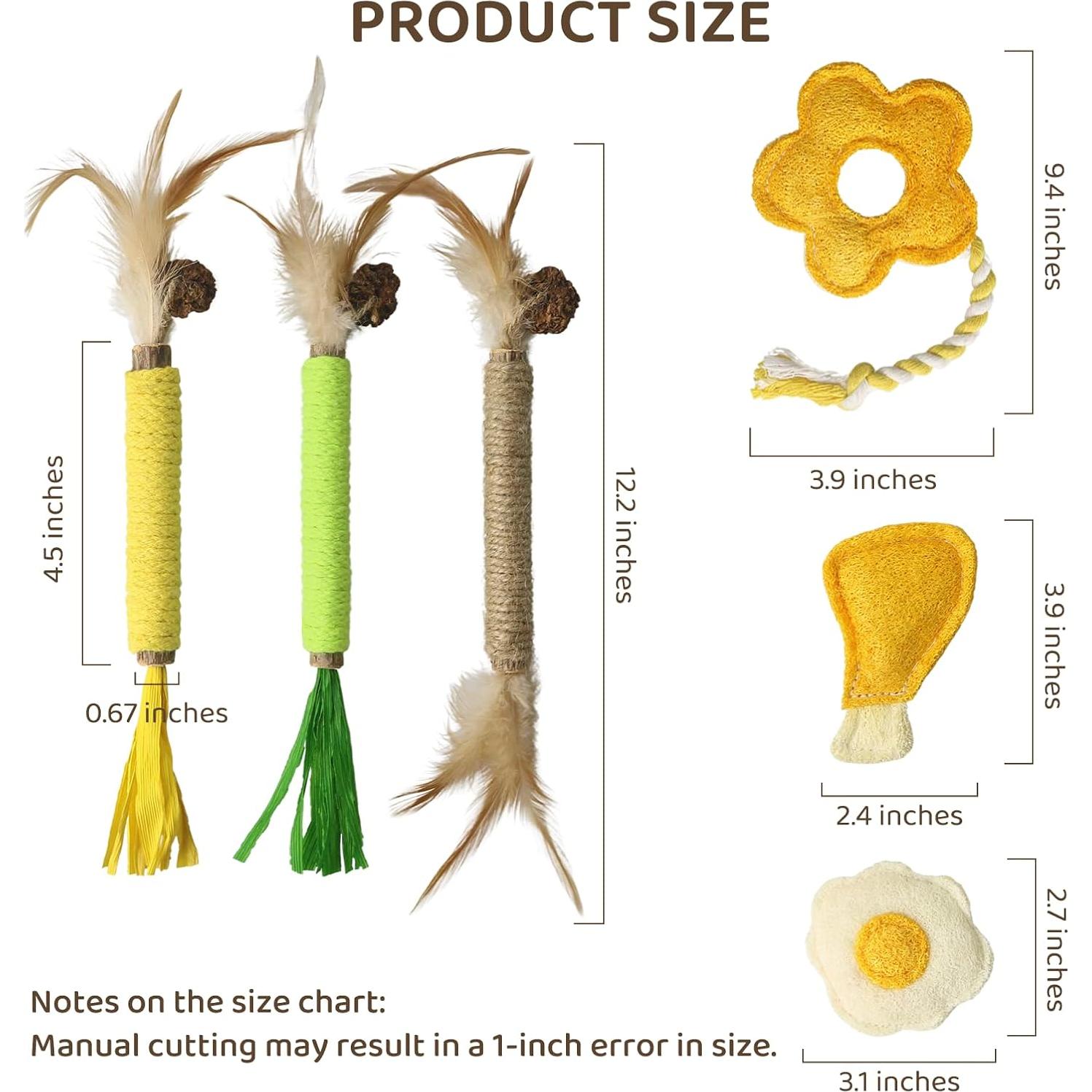 Juguetes para Gatos Bobopal - Palos de Silvervine y Loofah