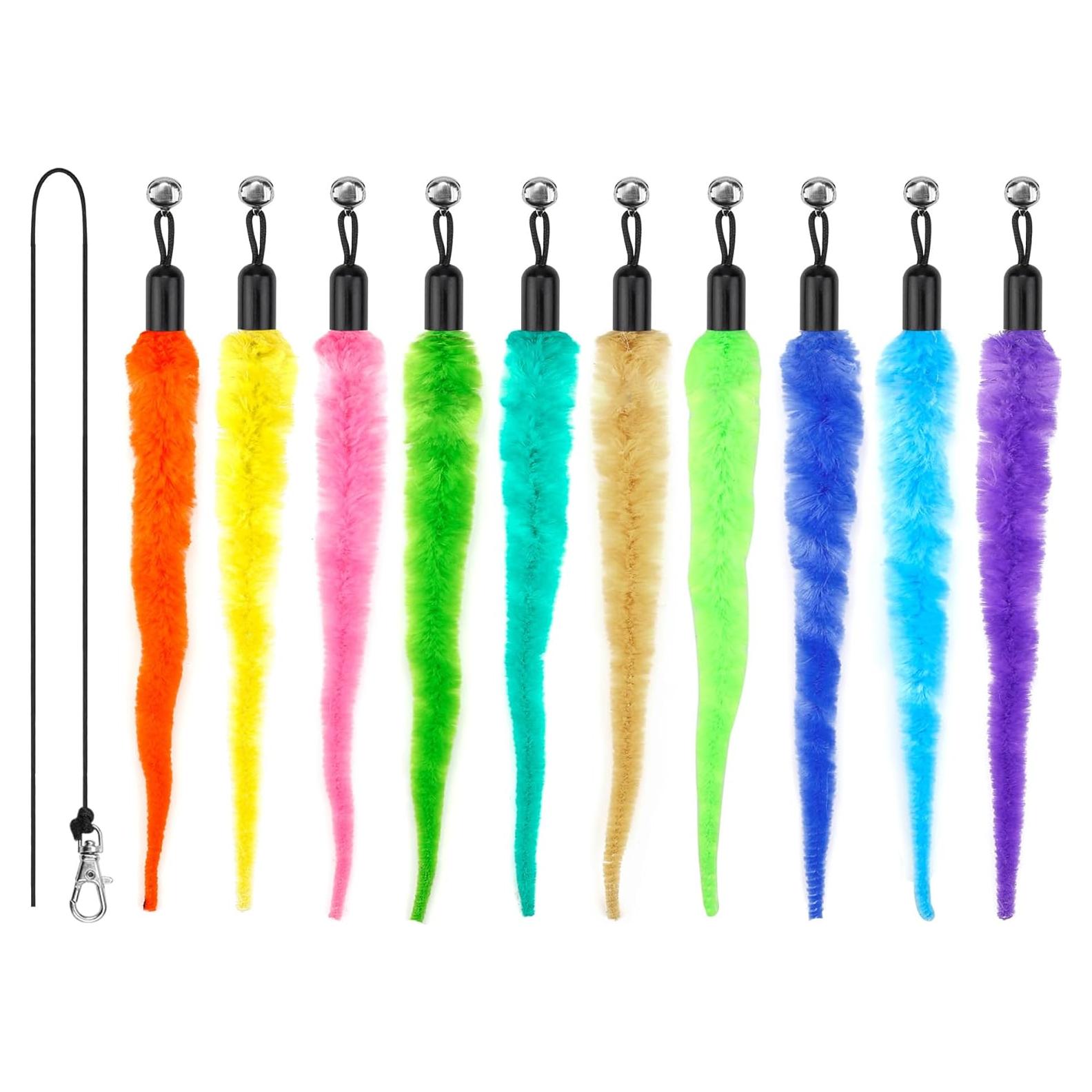 Paquete de 10 Accesorios de Juguete de Gusano MeoHui para Gatos