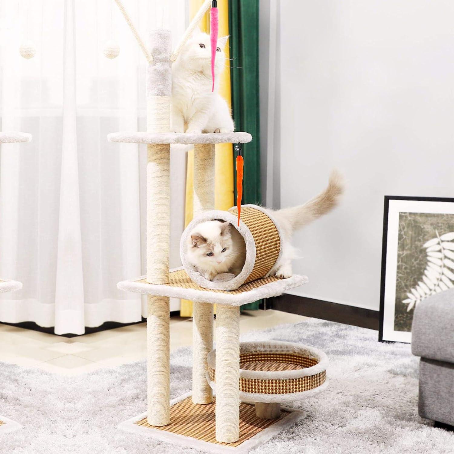 Paquete de 10 Accesorios de Juguete de Gusano MeoHui para Gatos