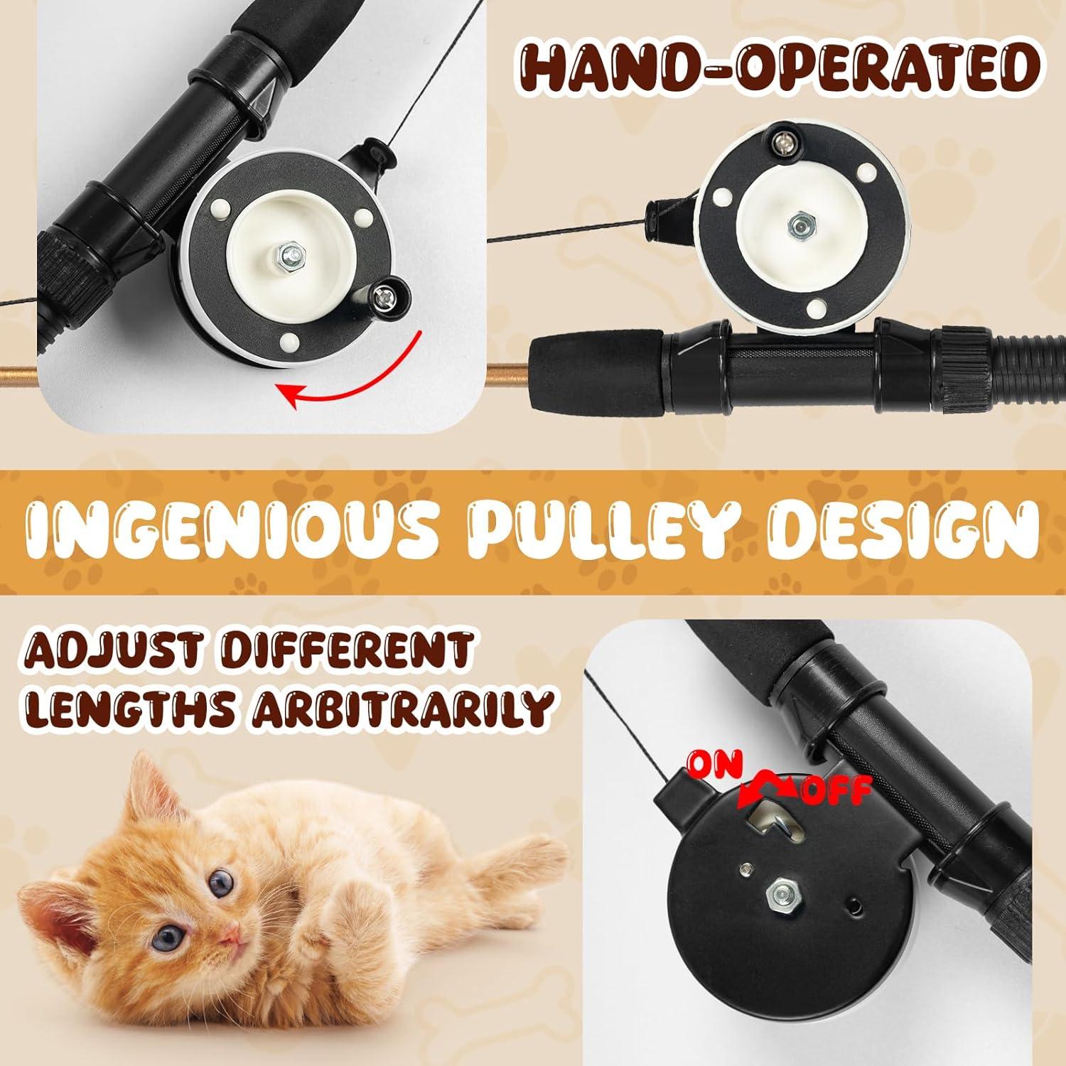 Juguetes para Gatos Jieffifa - Varita Ajustable con Plumas