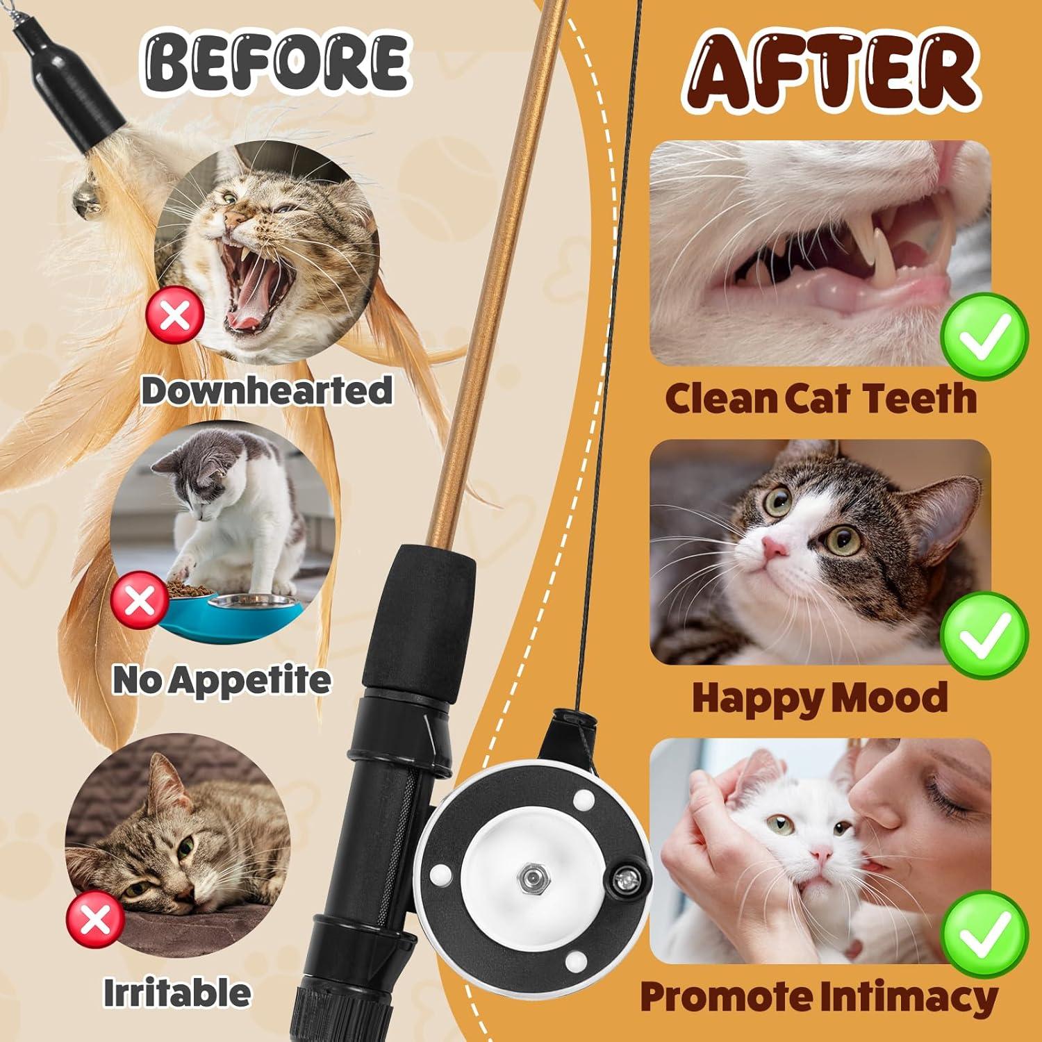 Juguetes para Gatos Jieffifa - Varita Ajustable con Plumas