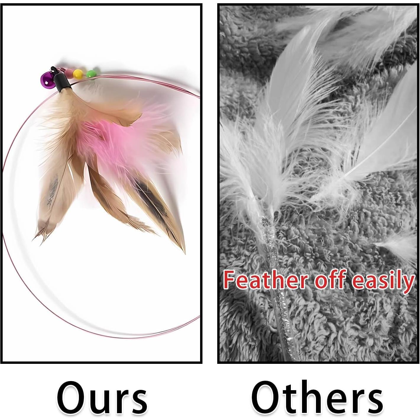 Juguetes Interactivos para Gatos Qiifaiikooii - 2 PCS de Pluma