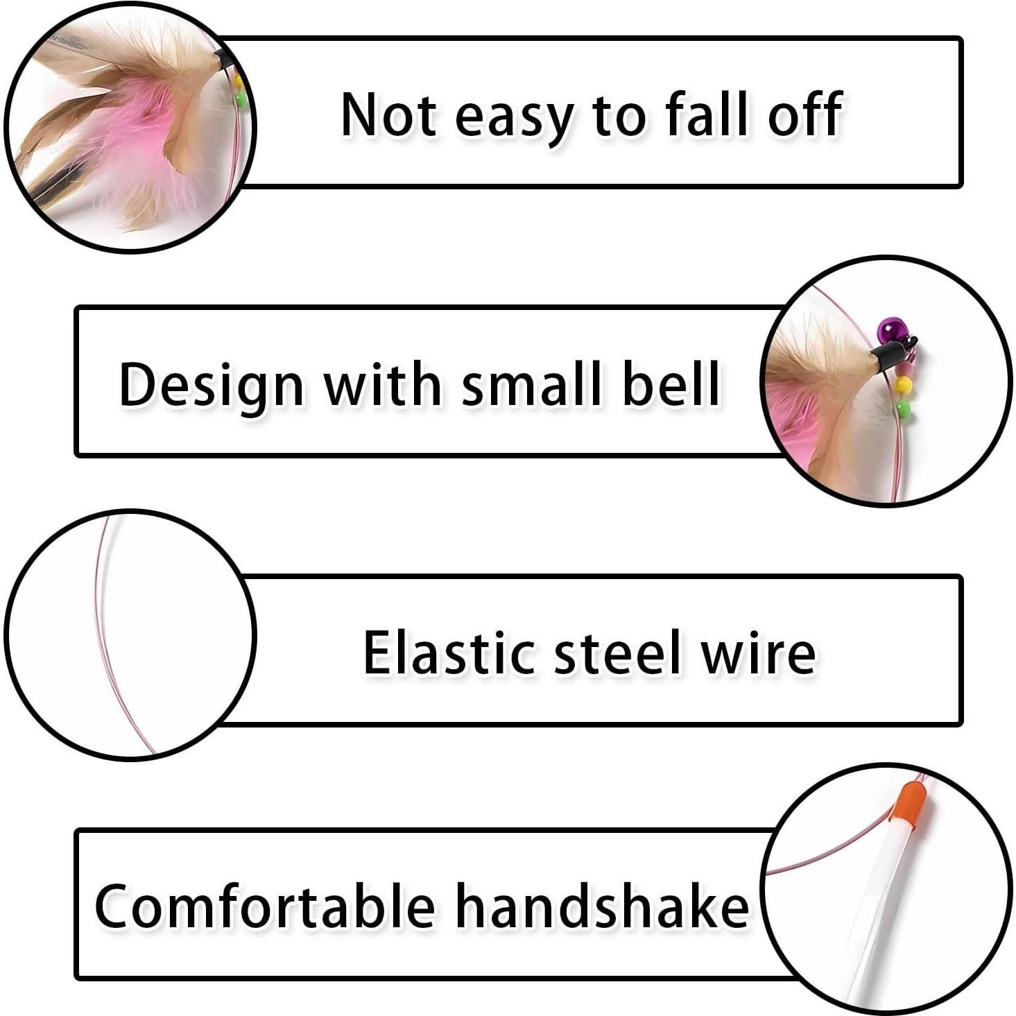 Juguetes Interactivos para Gatos Qiifaiikooii - 2 PCS de Pluma