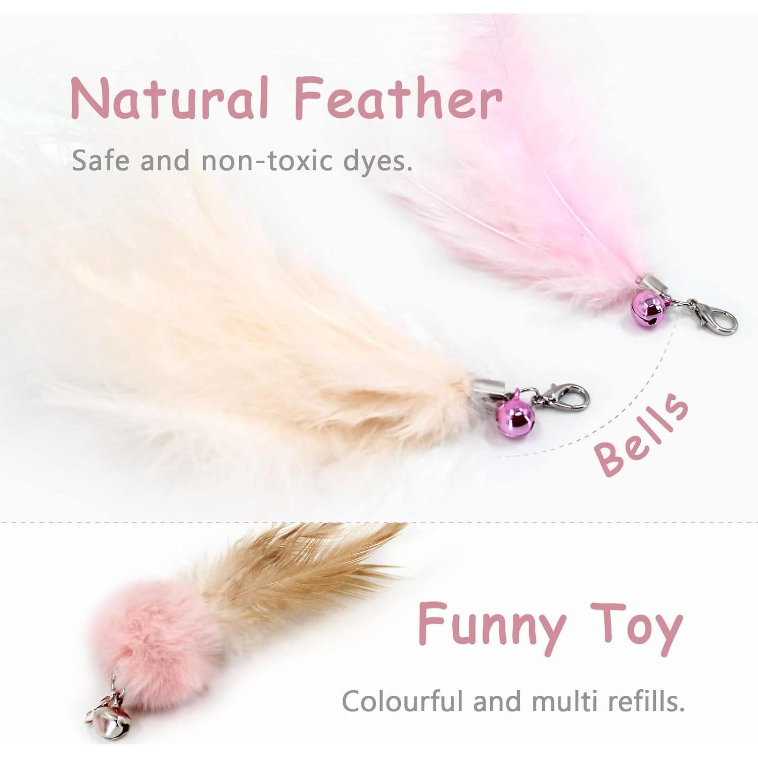 Juguetes Interactivos para Gatos SONGWAY - Set de 7 Plumas