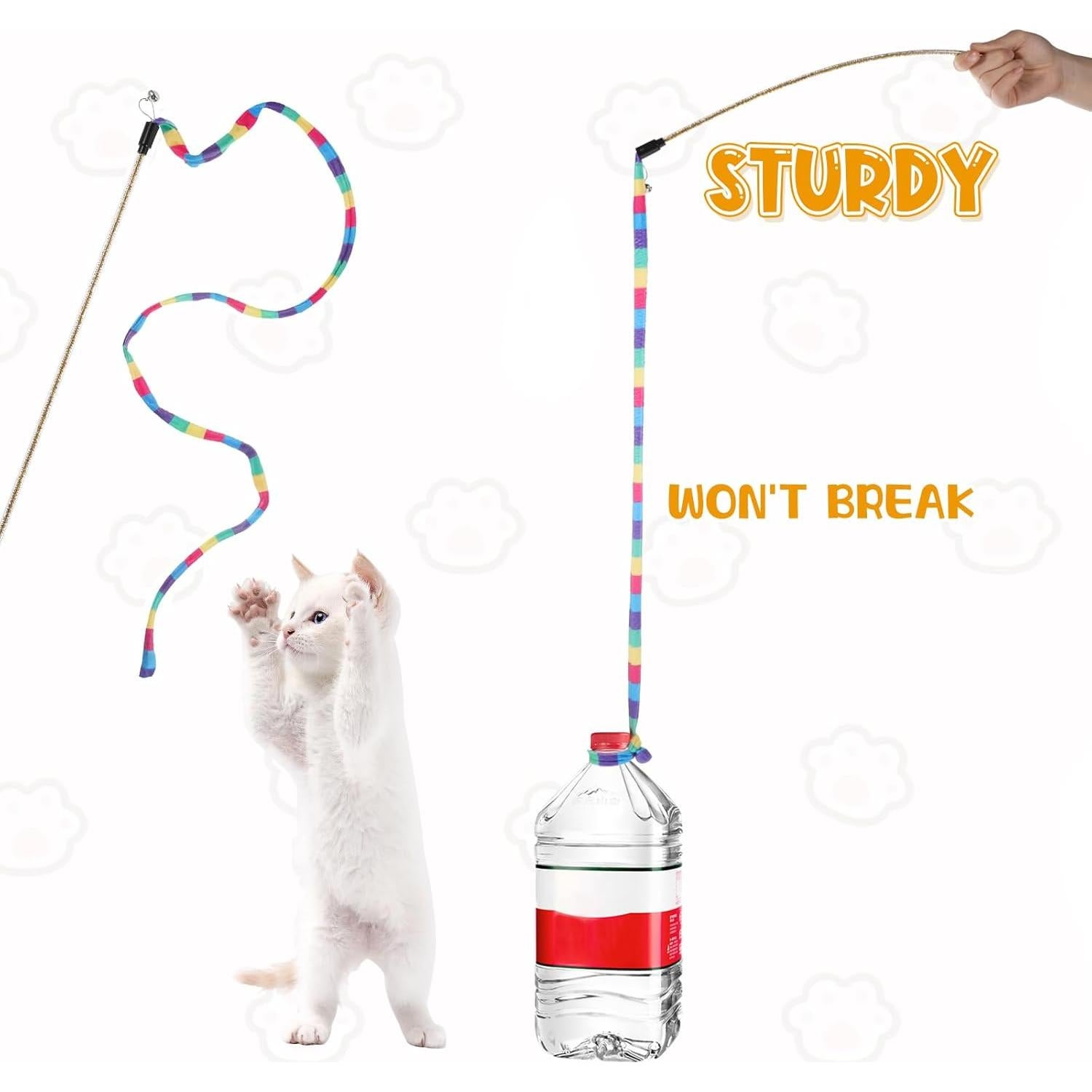 3 Juguetes Interactivos para Gatos Varita Arcoíris InnoHHustle