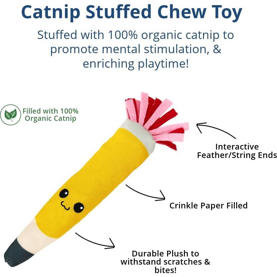 Juguete para Gato ToyGenics Lápiz con Hierba Gatera Orgánica