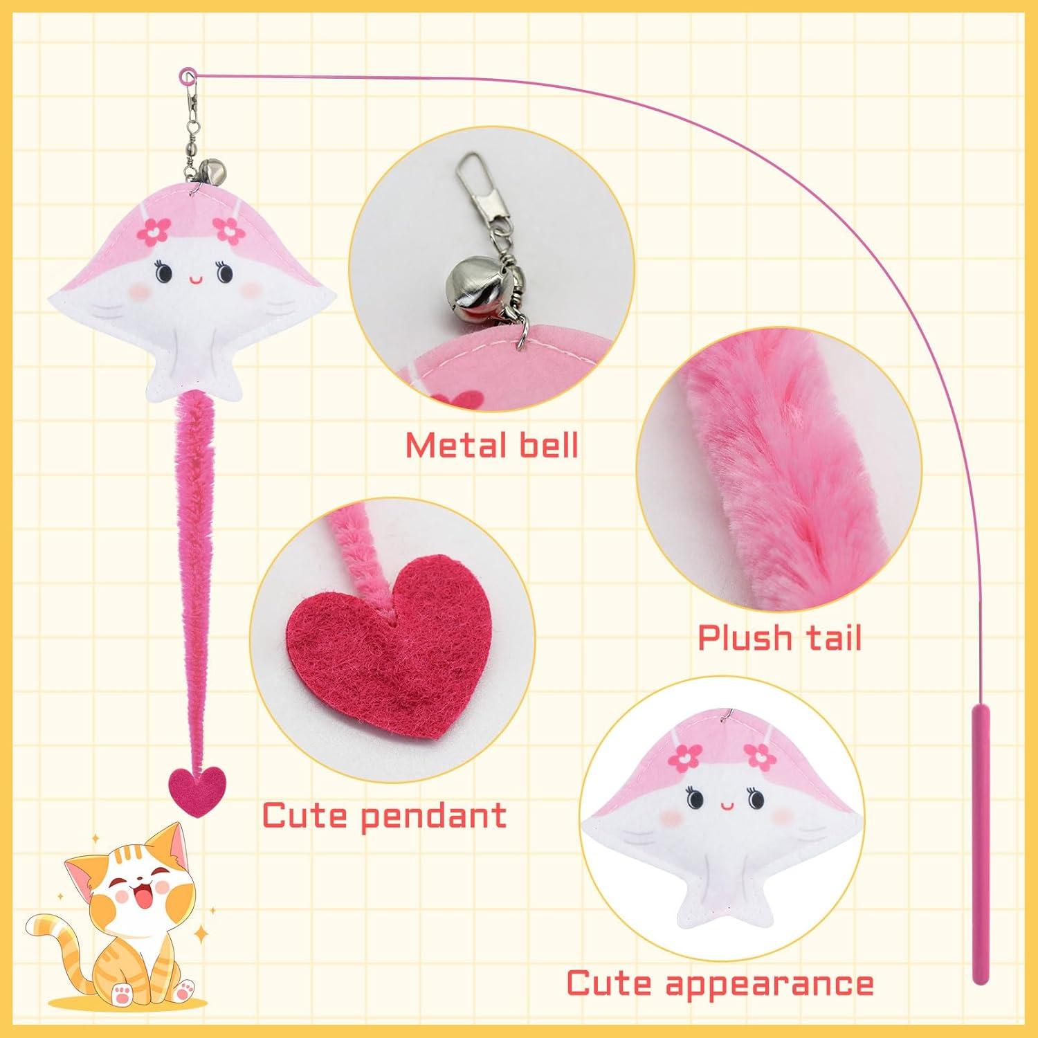 Varita Juguete para Gatos Andiker 89 cm Rosa Interactiva