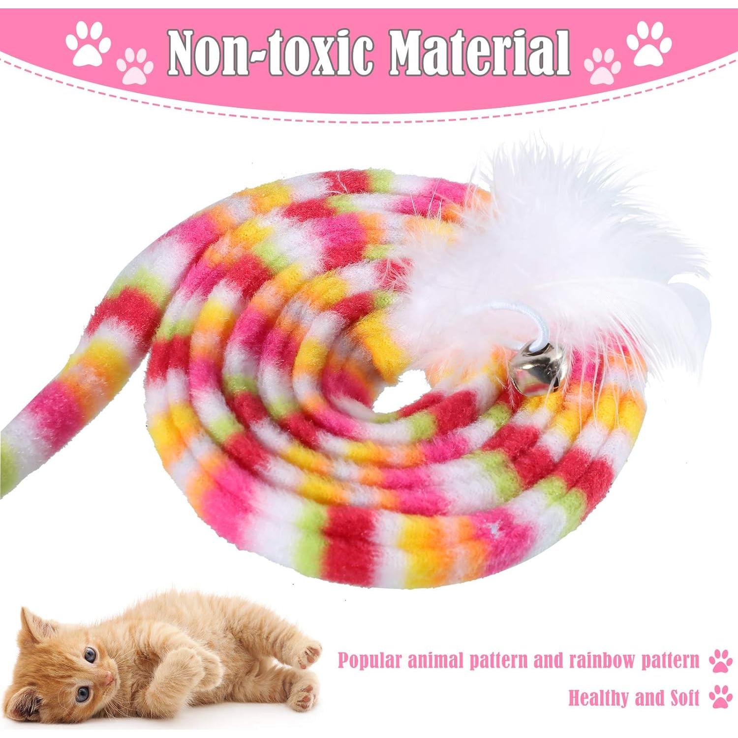 6 Juguetes Interactivos para Gatos Varitas con Pluma y Campana