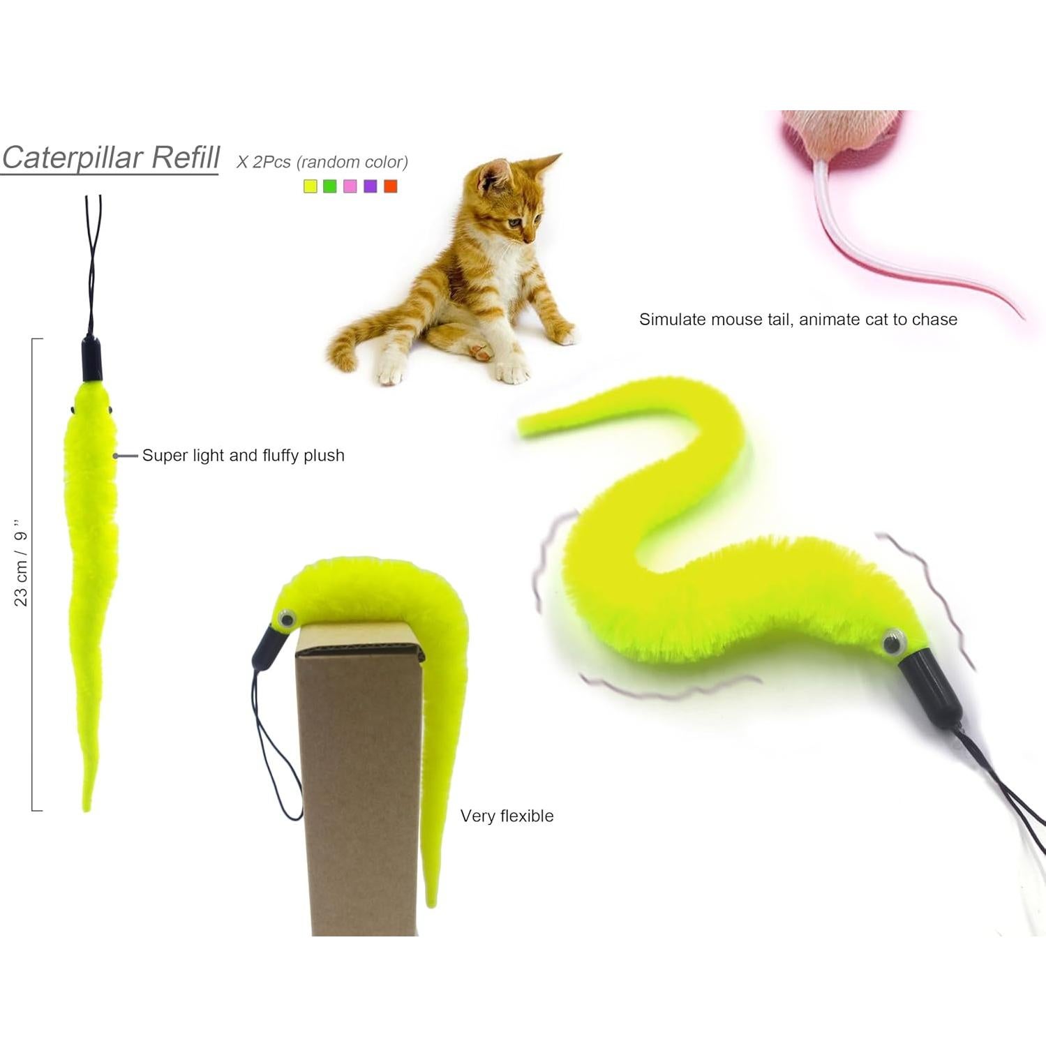 Varita Interactiva para Gatos YOOGAO Retráctil con Pluma y Campana