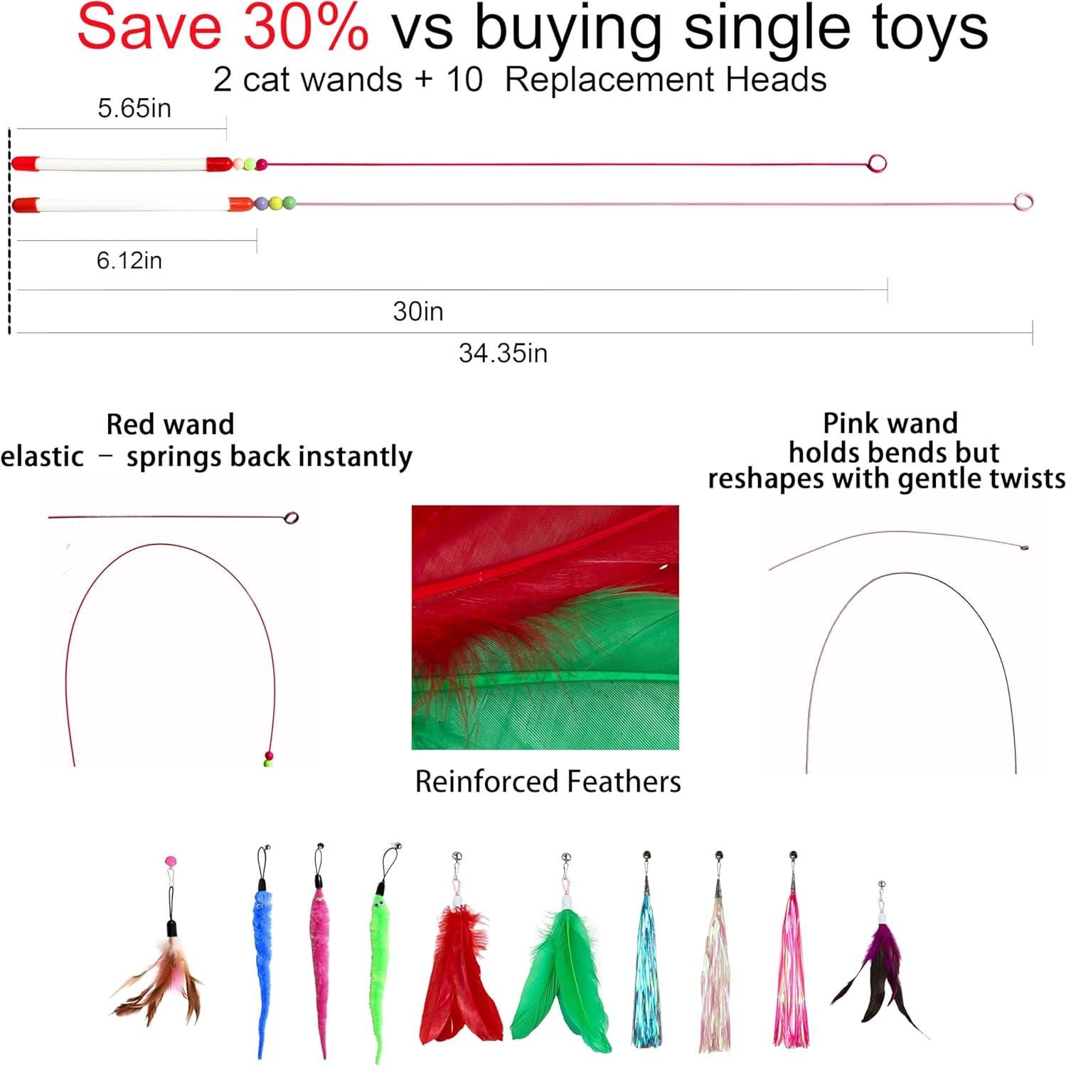 Kit de Juguetes para Gatos IMQUAFER - 12 Piezas Interactivas