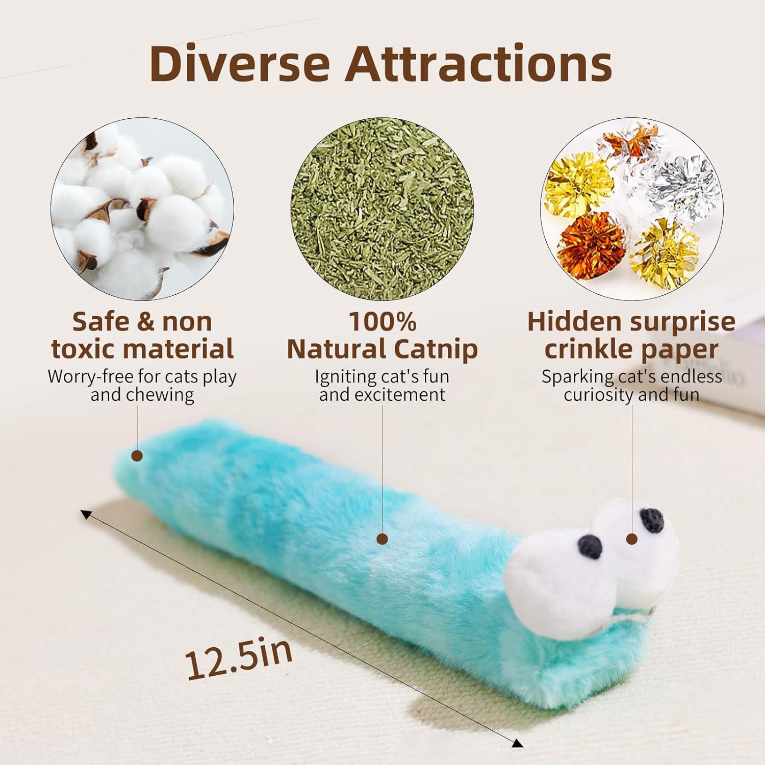 Juguetes para Gatos Gochanmon 3 Piezas con Hierba Gatera 31.75 cm