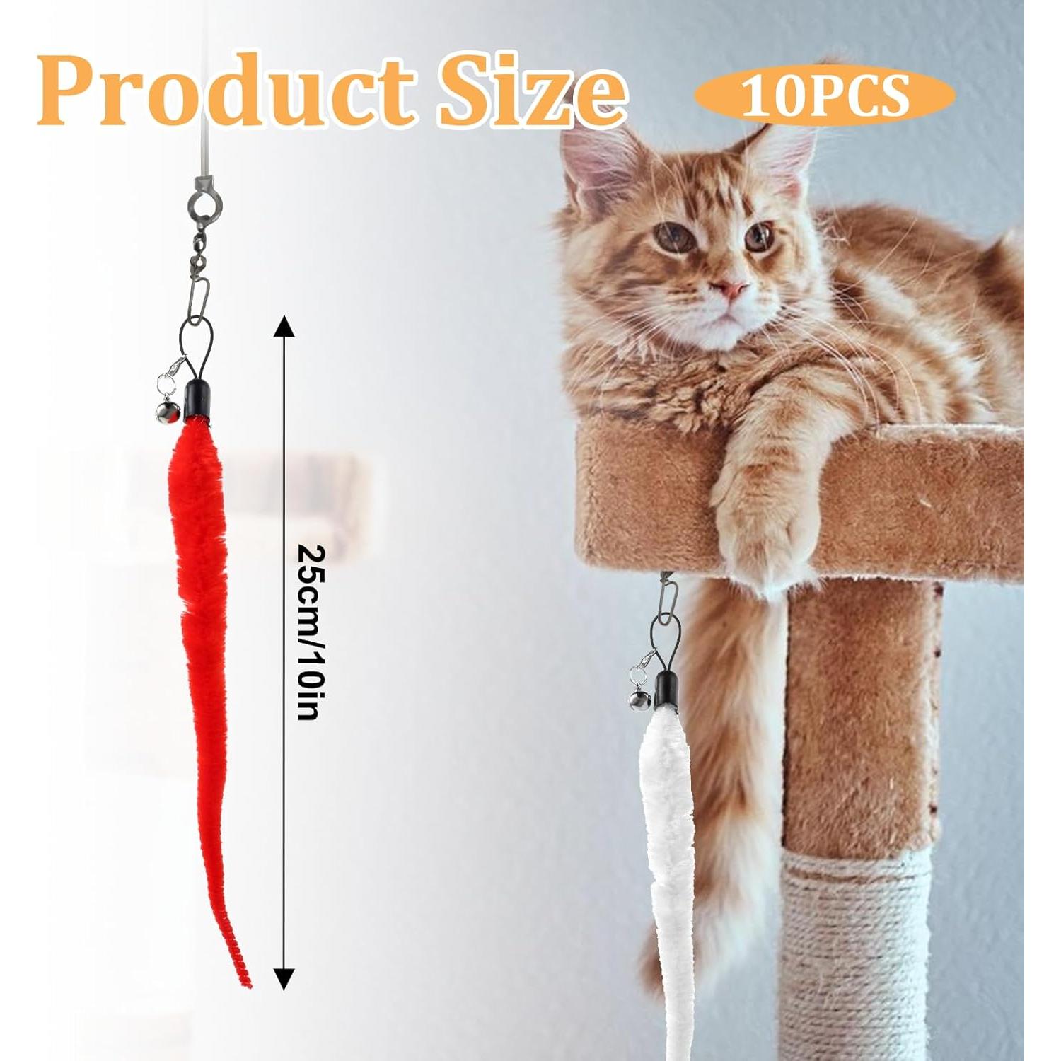 10 Repuestos de Juguete de Gusano para Gato InnoHHustle