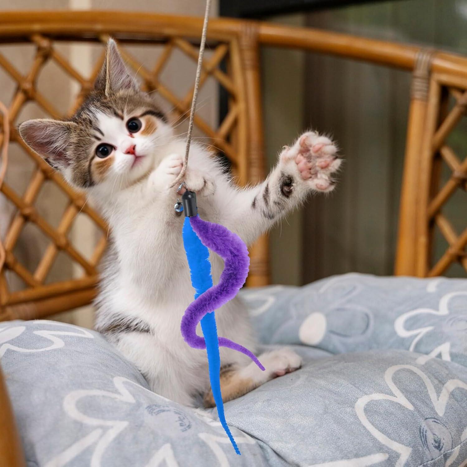 10 Repuestos de Juguete de Gusano para Gato InnoHHustle