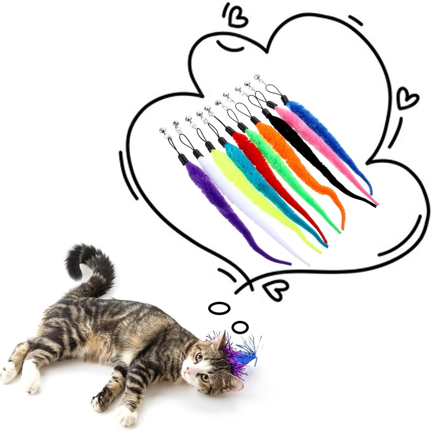 10 Repuestos de Juguete de Gusano para Gato InnoHHustle