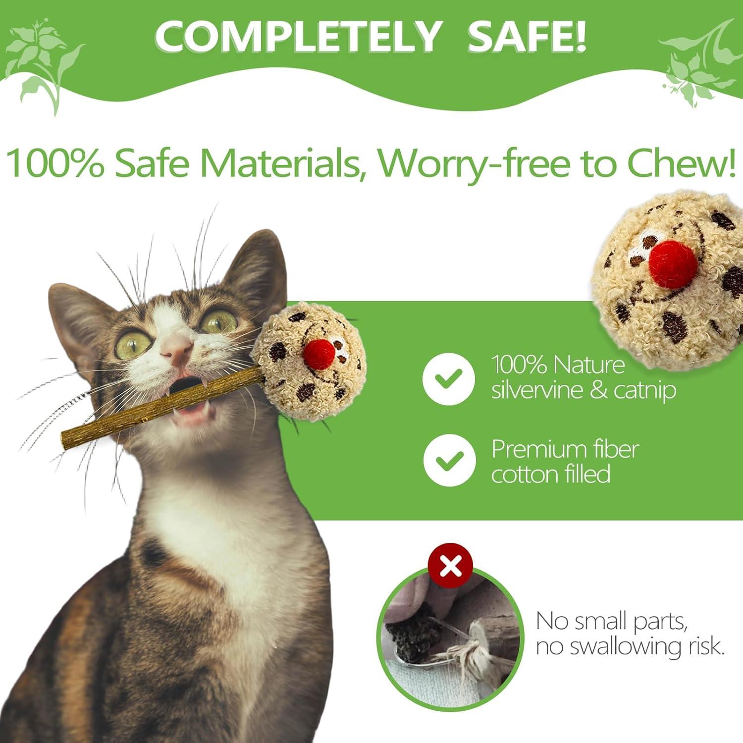 Palos de Silvervine para Gatos ALTABOMBA - 3 Pzs, Juguetes Dentales