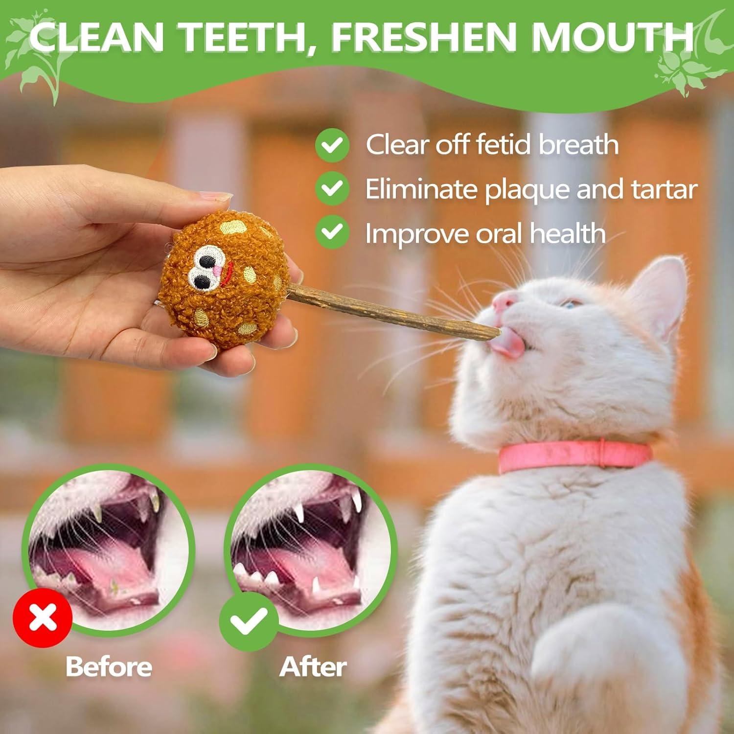 Palos de Silvervine para Gatos ALTABOMBA - 3 Pzs, Juguetes Dentales