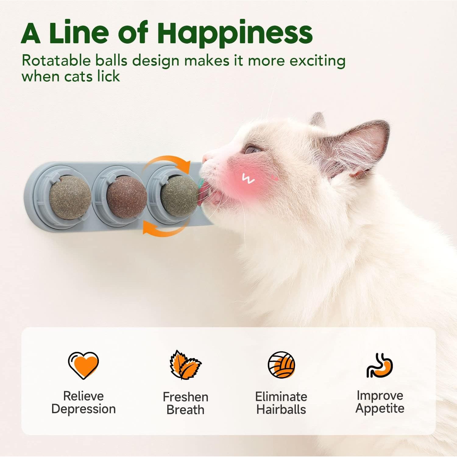 Juguetes para Gatos Potaroma - 4 Bolas de Catnip y Silvervine