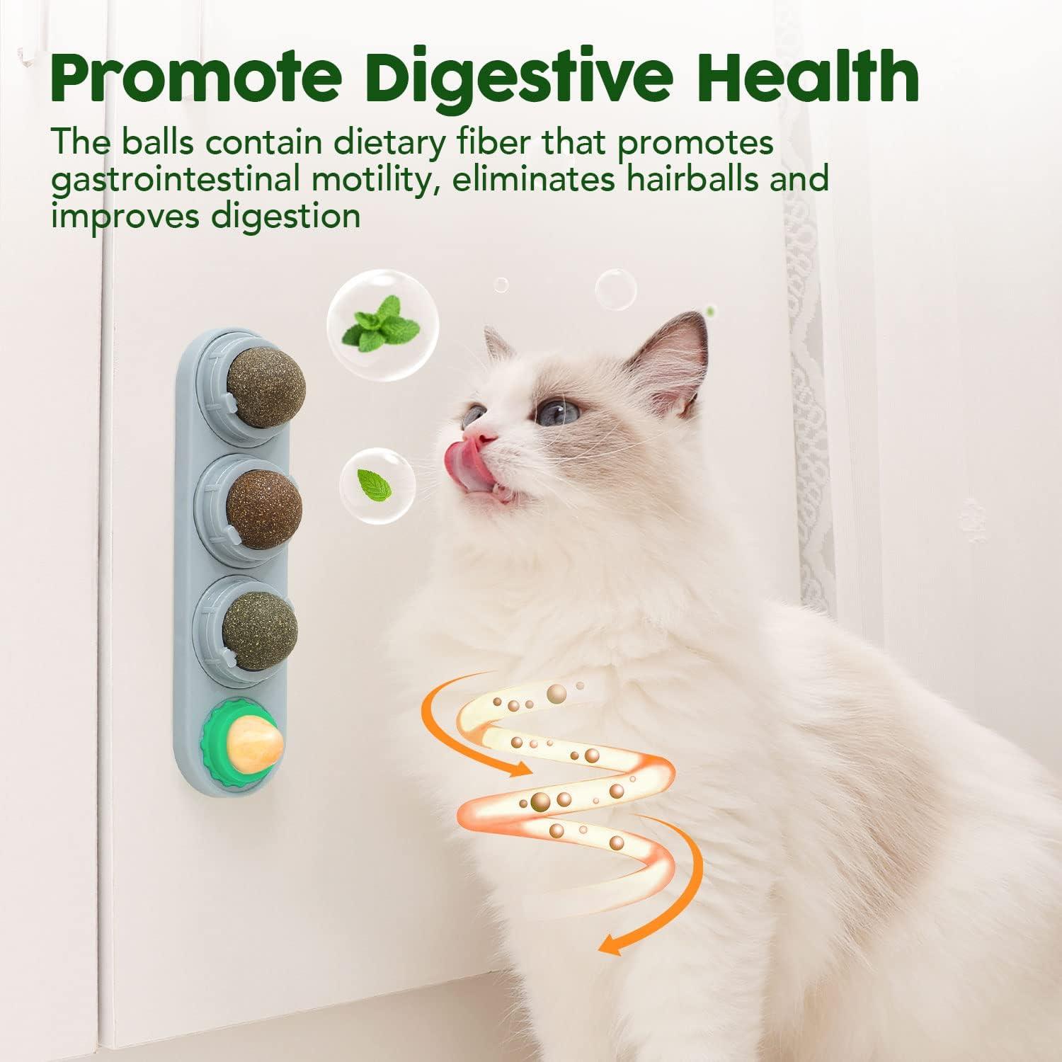 Juguetes para Gatos Potaroma - 4 Bolas de Catnip y Silvervine