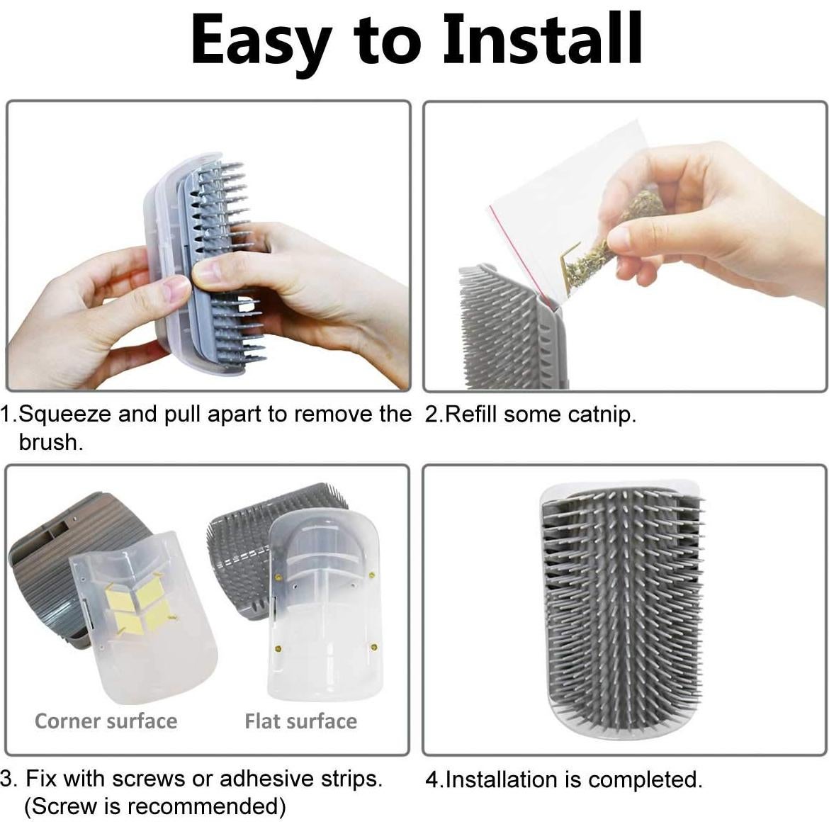 Cepillo de Autocuidado para Gatos Yuntop - Esquina, Suave, 2 Piezas