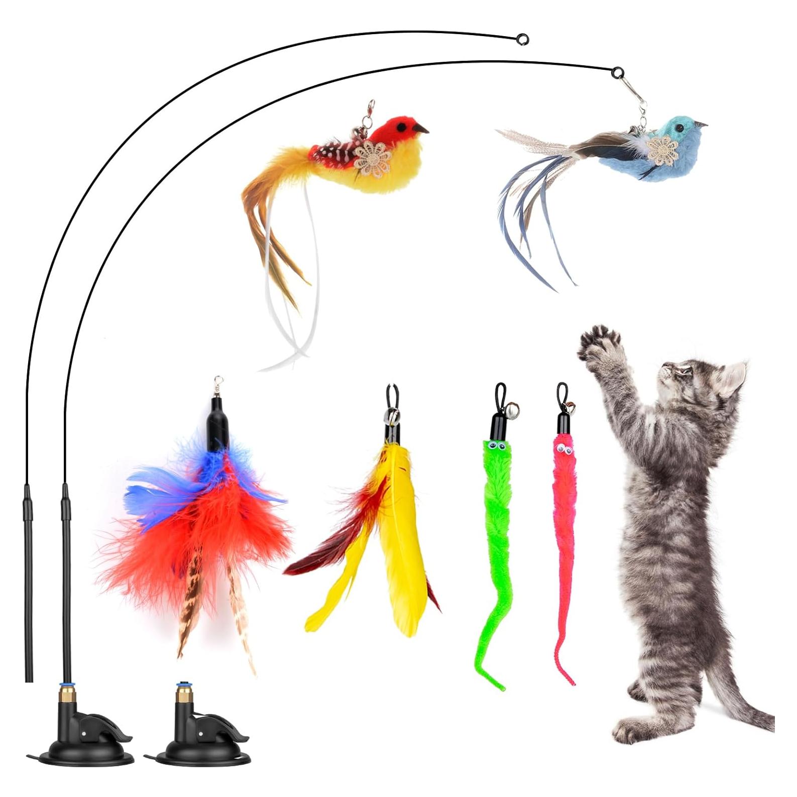 Juguetes Interactivos para Gatos Oziral - 10 Piezas con Ventosa