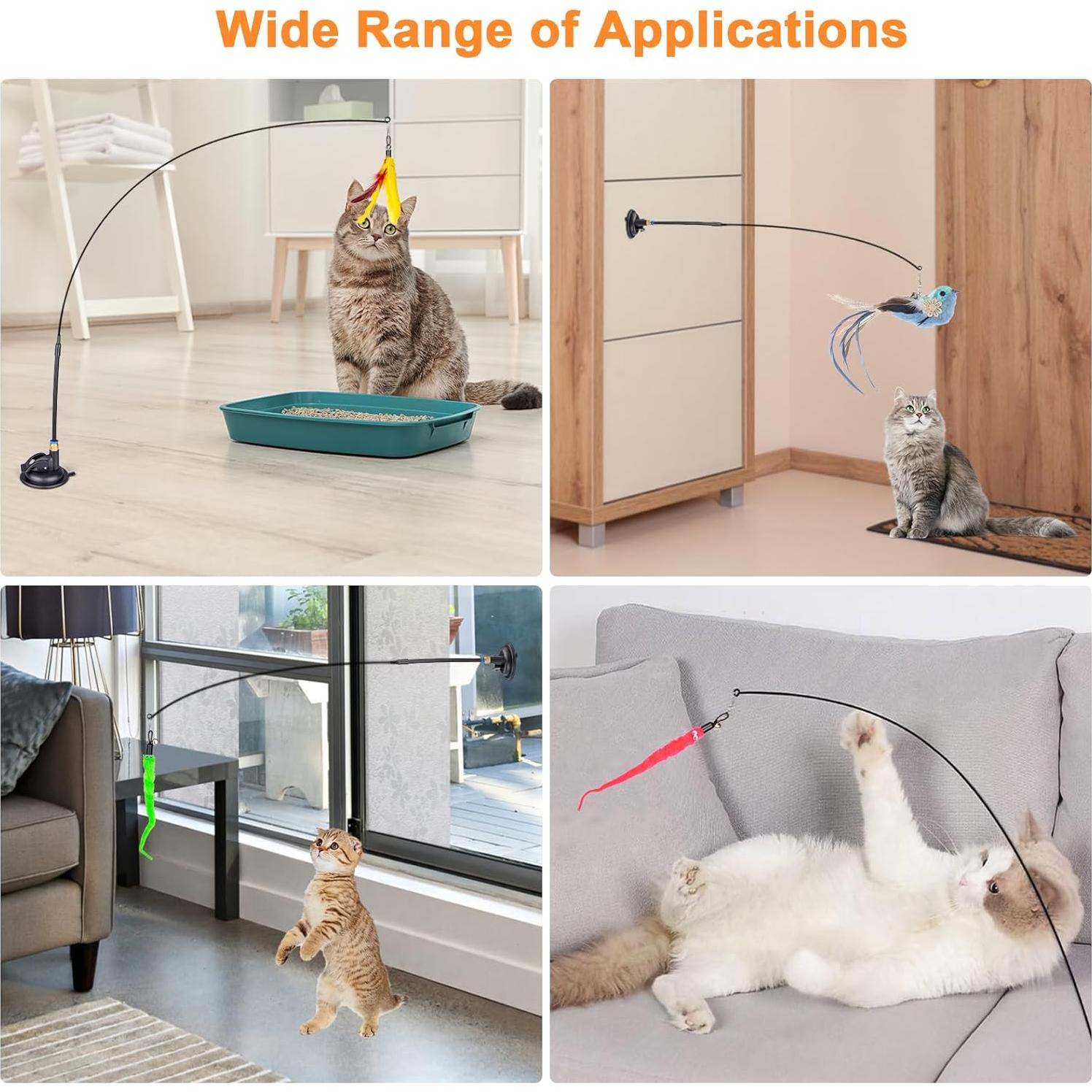 Juguetes Interactivos para Gatos Oziral - 10 Piezas con Ventosa