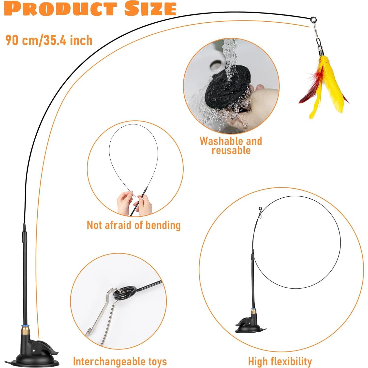 Juguetes Interactivos para Gatos Oziral - 10 Piezas con Ventosa