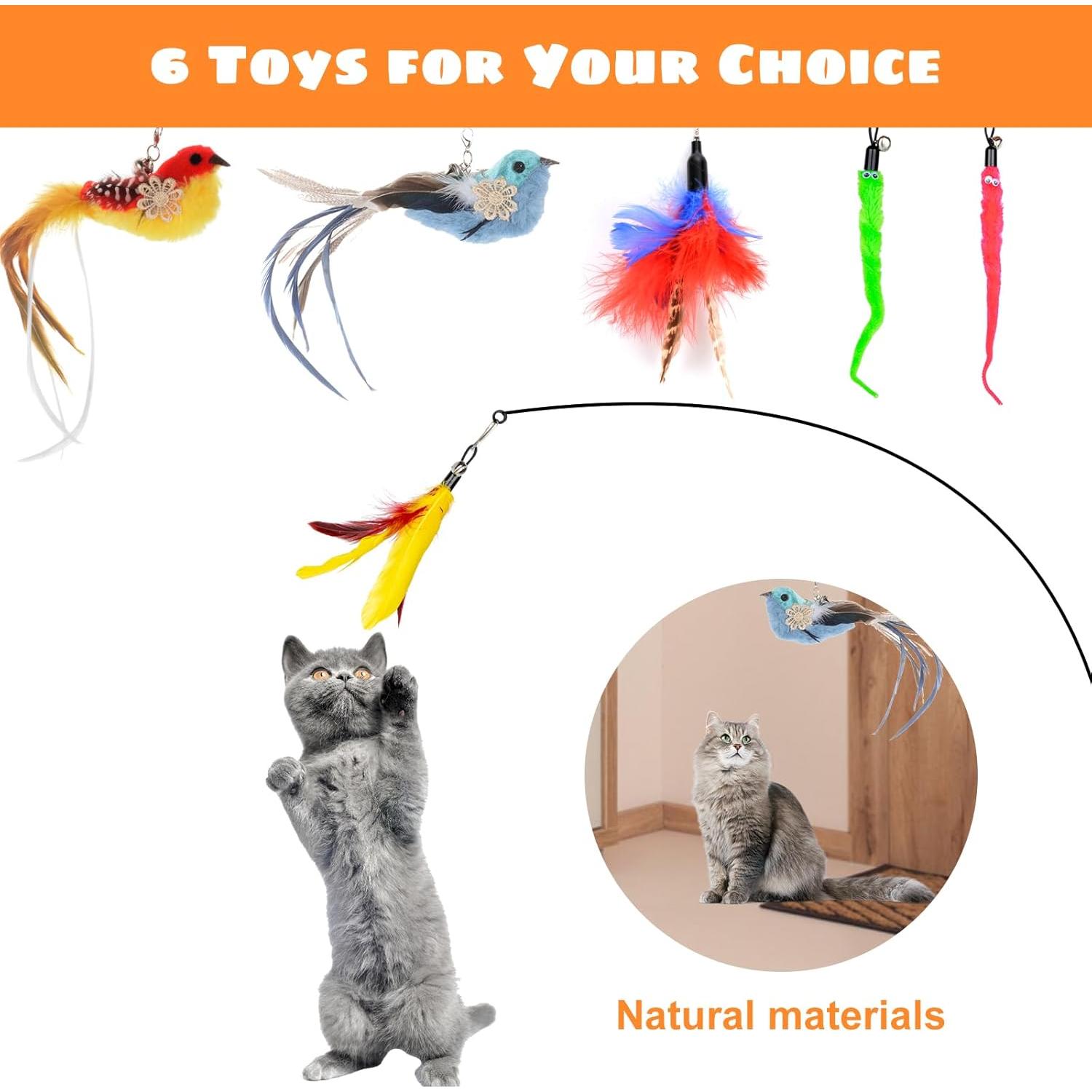 Juguetes Interactivos para Gatos Oziral - 10 Piezas con Ventosa