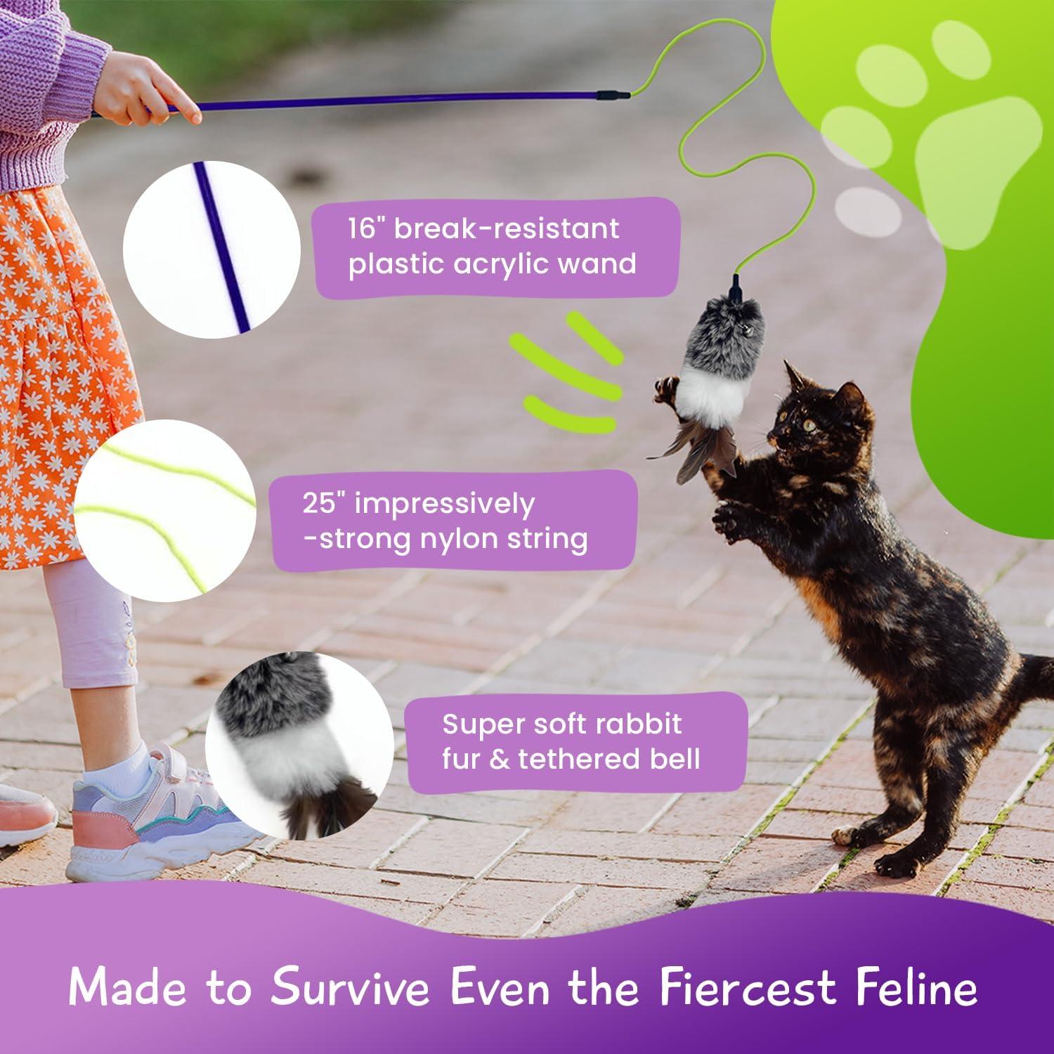 Varita Juguete Interactiva para Gatos Huihzou 40.64 cm Plumas