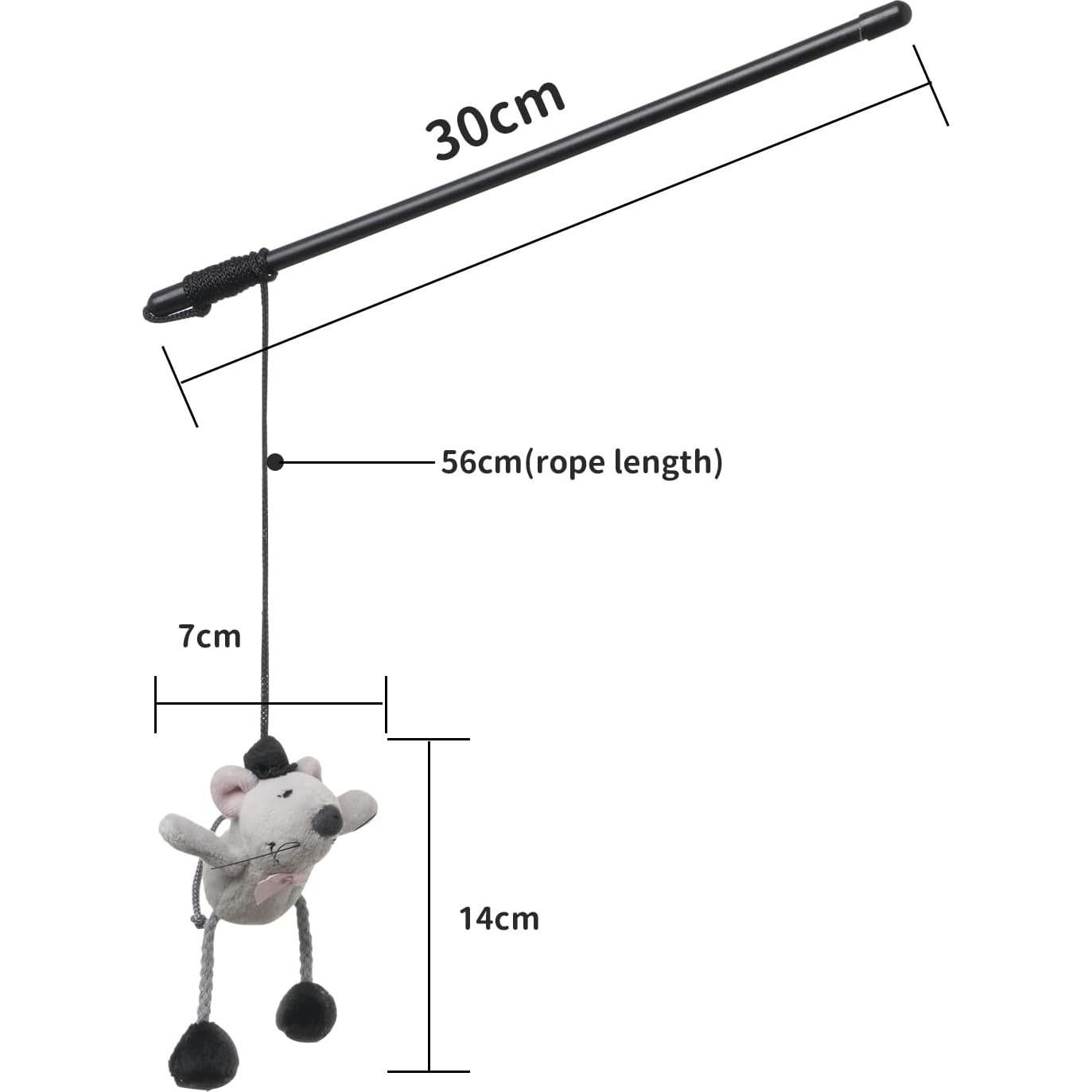 Juguete Interactivo para Gatos Paz's Gift Varita Ratón 25.4cm