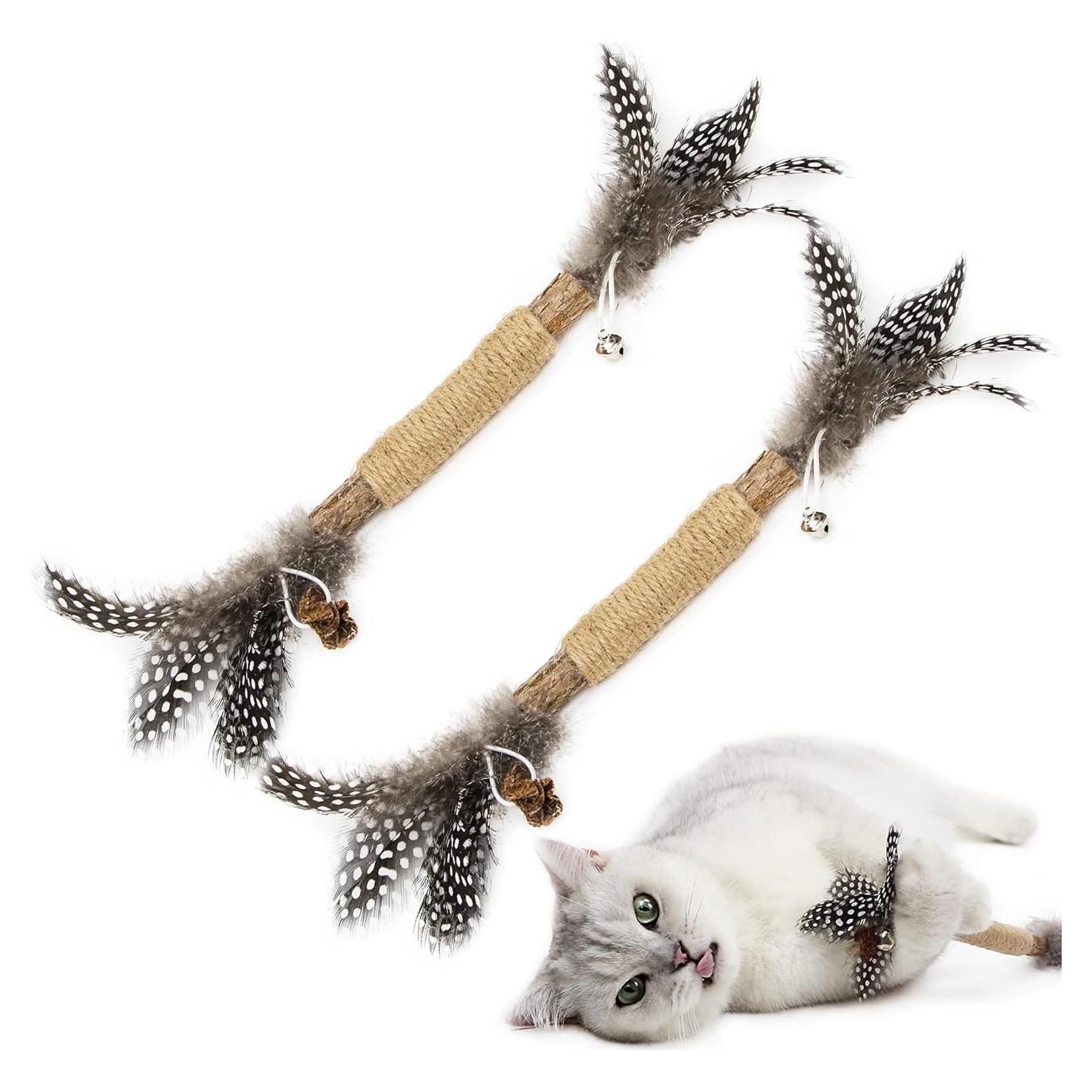 Juguete de Catnip Paz's Gift para Gatos - 2 Plumas Interactivas