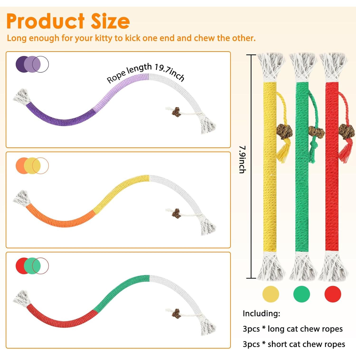 Juguetes para Gatos Tocirelo - Paquete de 6 Cuerdas Masticar