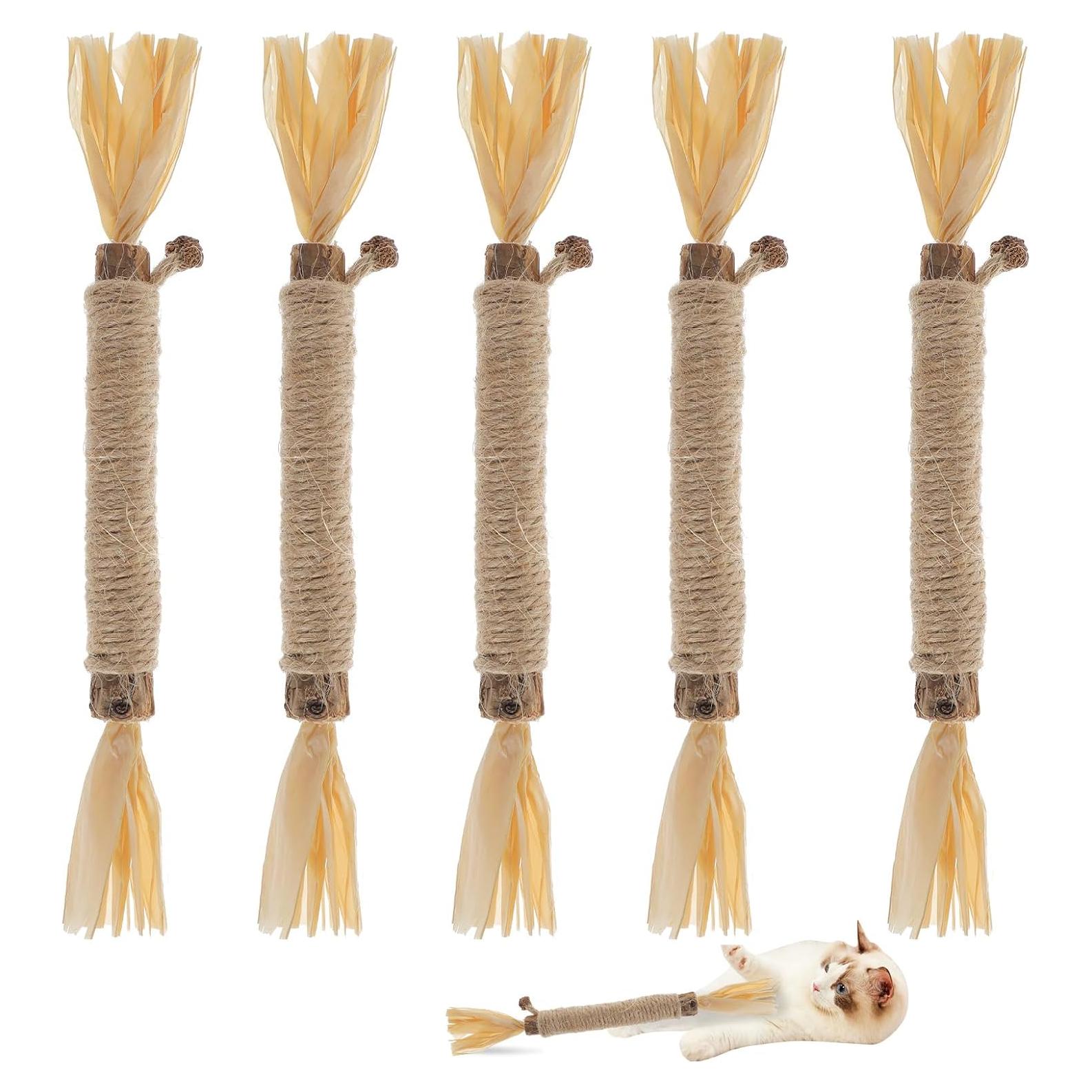 5 Palos de Silvervine para Gatos RELONGGI - Juguetes Naturales