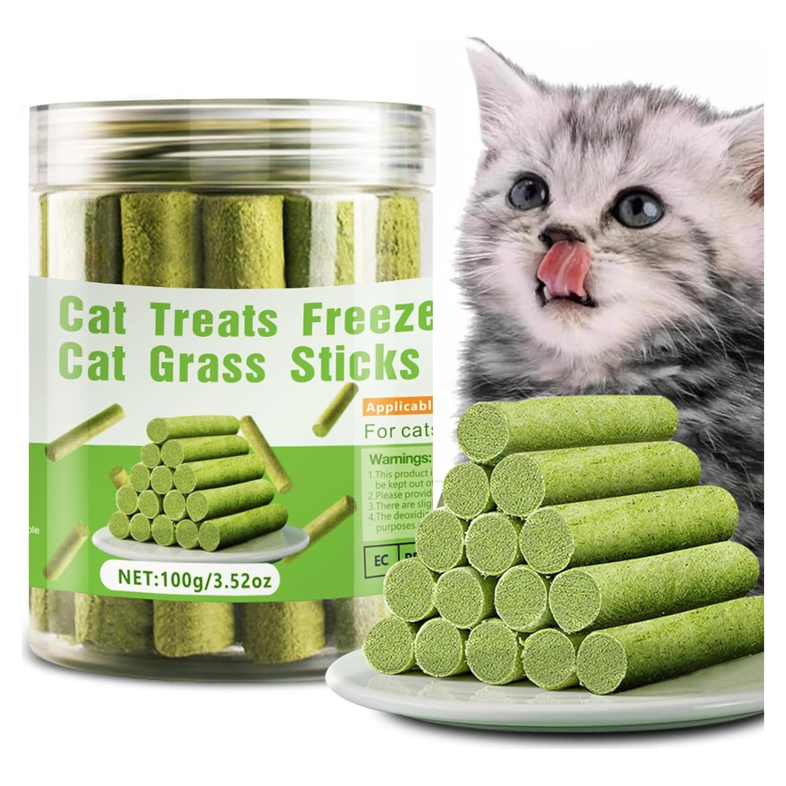 Palitos de Hierba Natural para Gatos Hkpetty 100g - Cuidado Dental