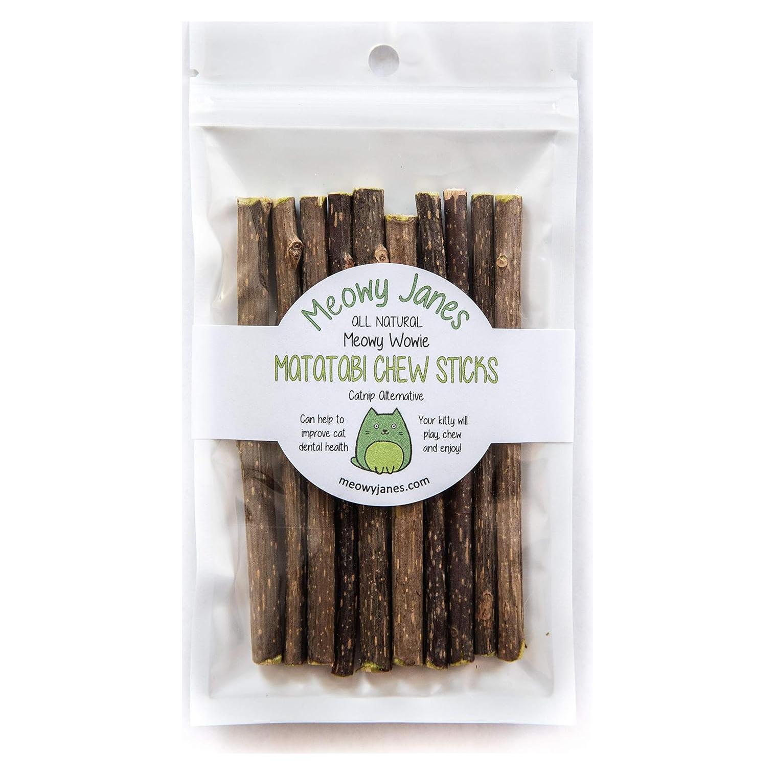 Palitos de Masticar Matatabi Meowy Janes - 7-9 Unidades 12.7 cm