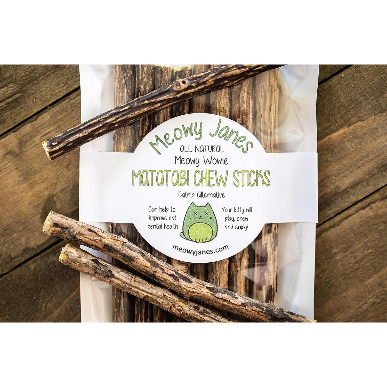 Palitos de Masticar Matatabi Meowy Janes - 7-9 Unidades 12.7 cm